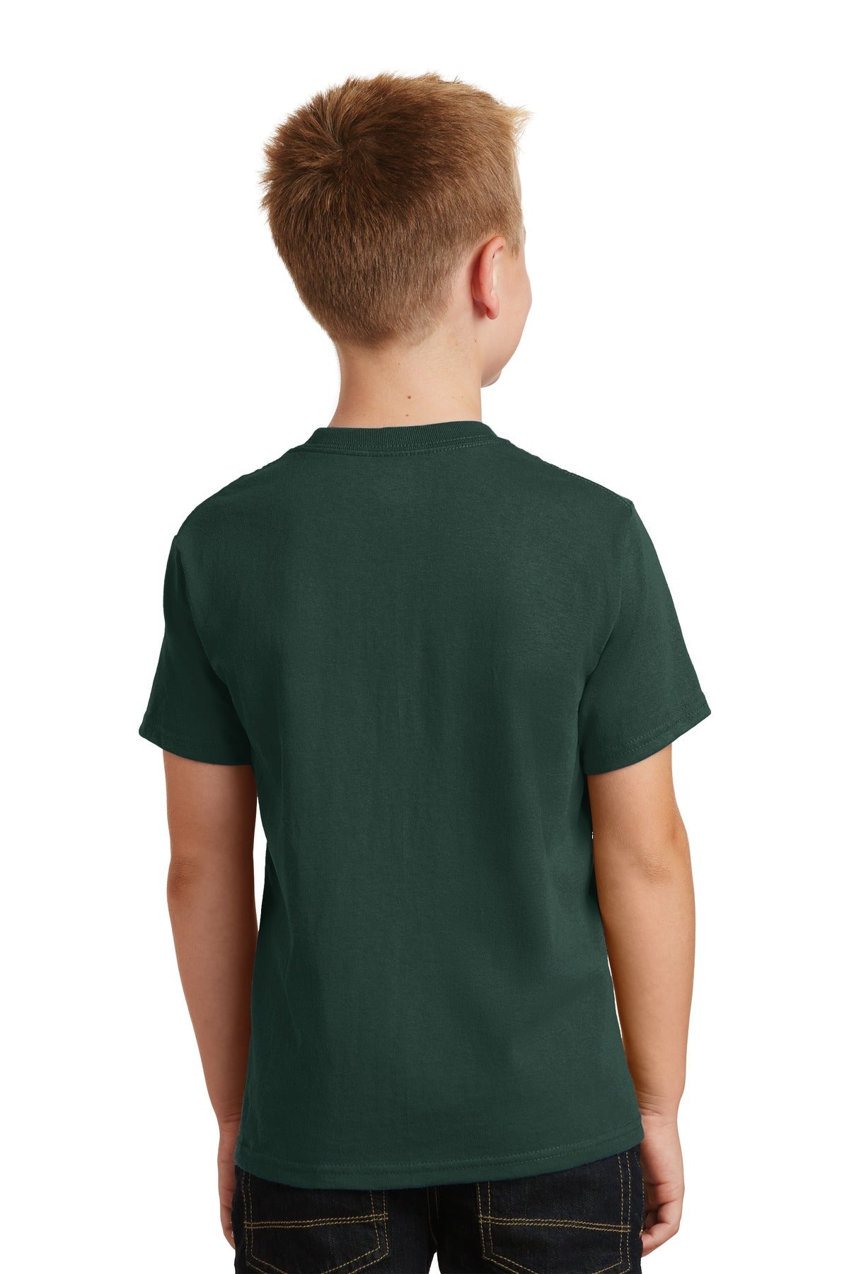 Dark Green Port & Co Youth Core Cotton Tee. PC54Y