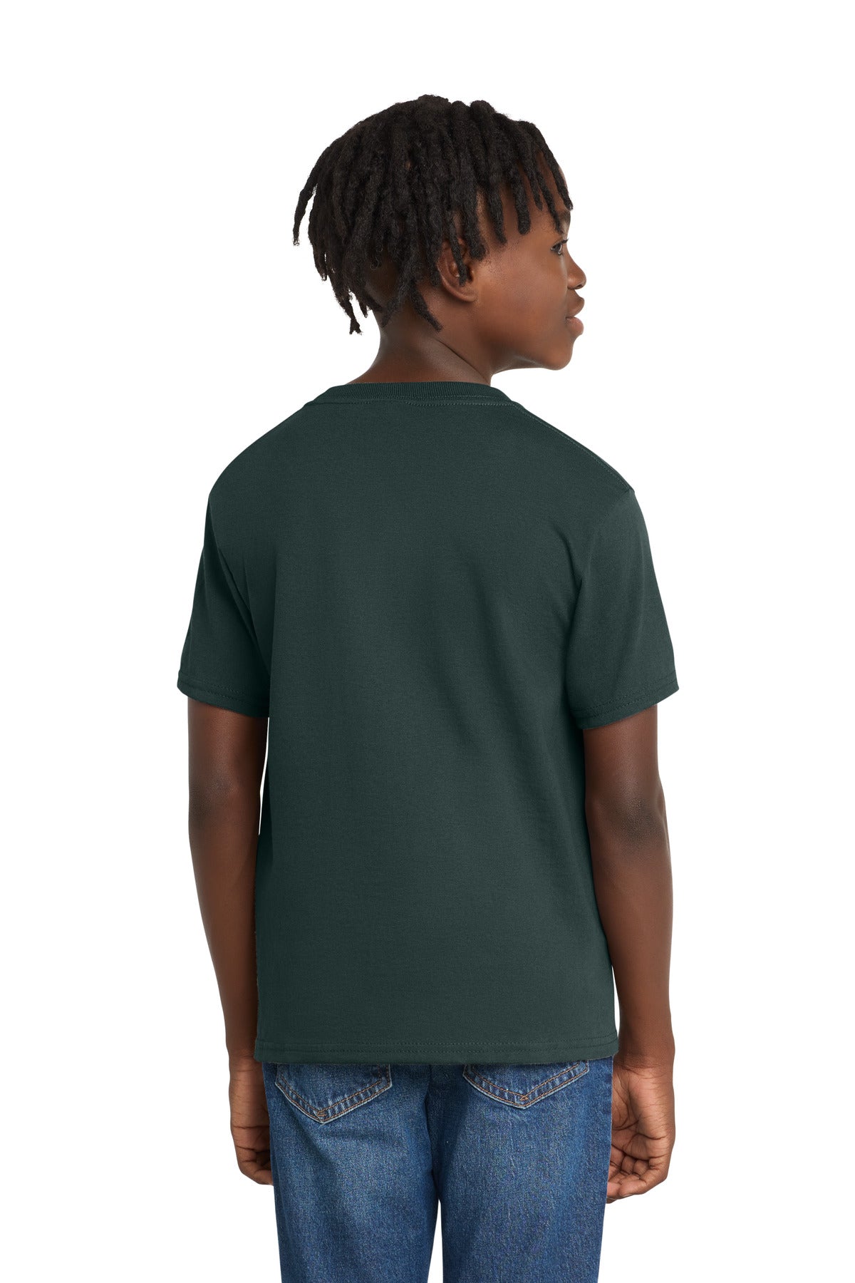 Dark Green Port & Co Youth Essential Tee. PC61Y