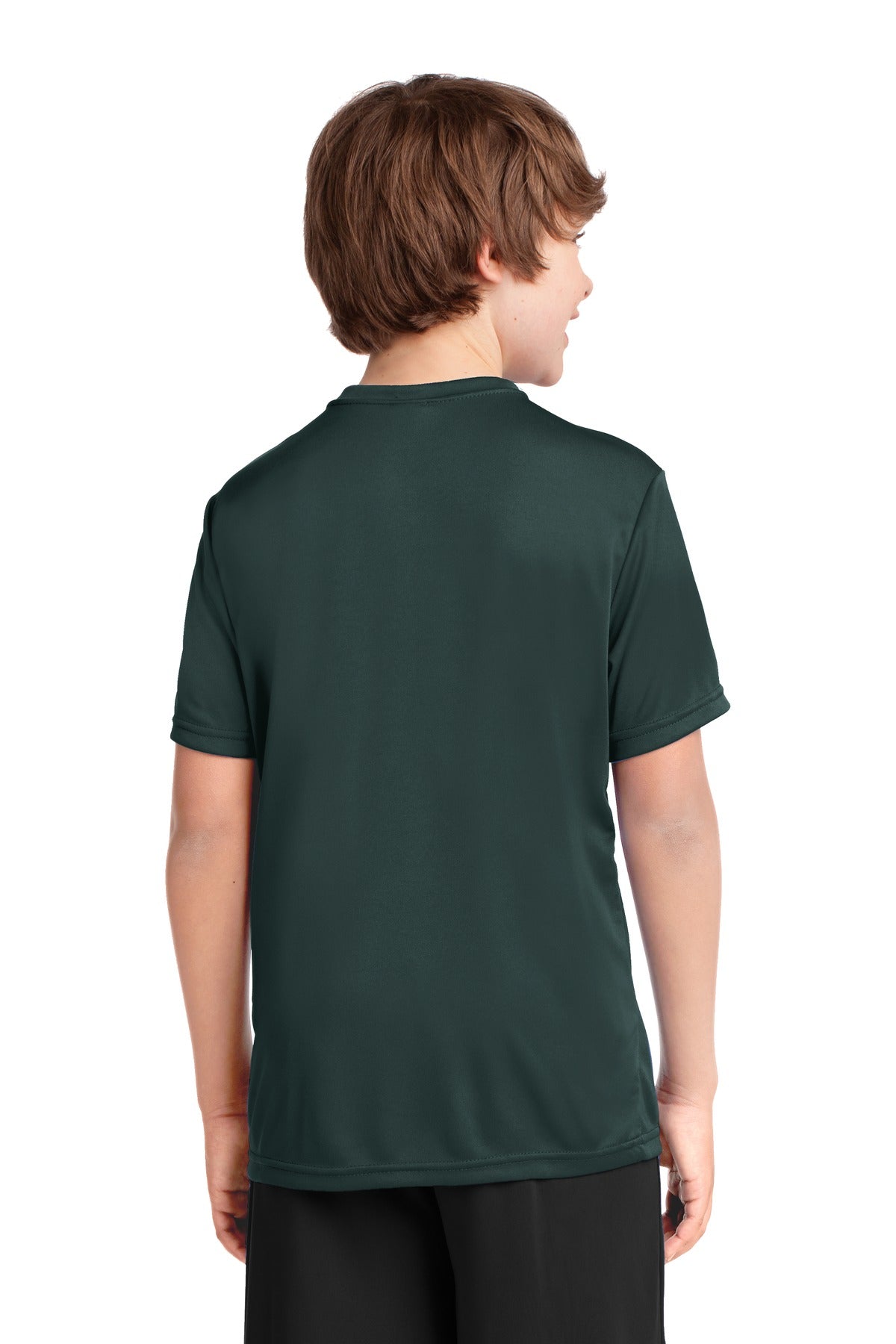 Dark Green Port & Co Youth Performance Tee. PC380Y