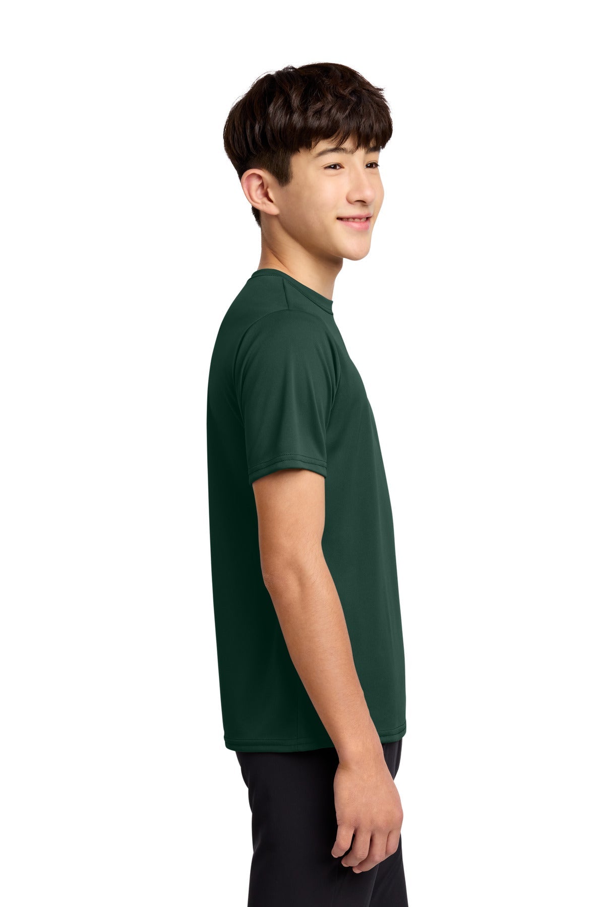 Dark Green Port & Co Youth Performance Tee. PC380Y