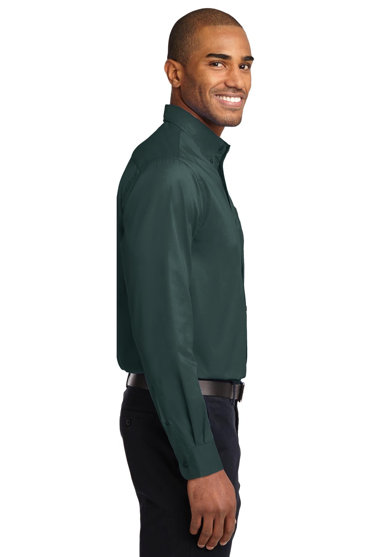 Dark Green/Nvy Port Authority Long Sleeve Easy Care Shirt S608