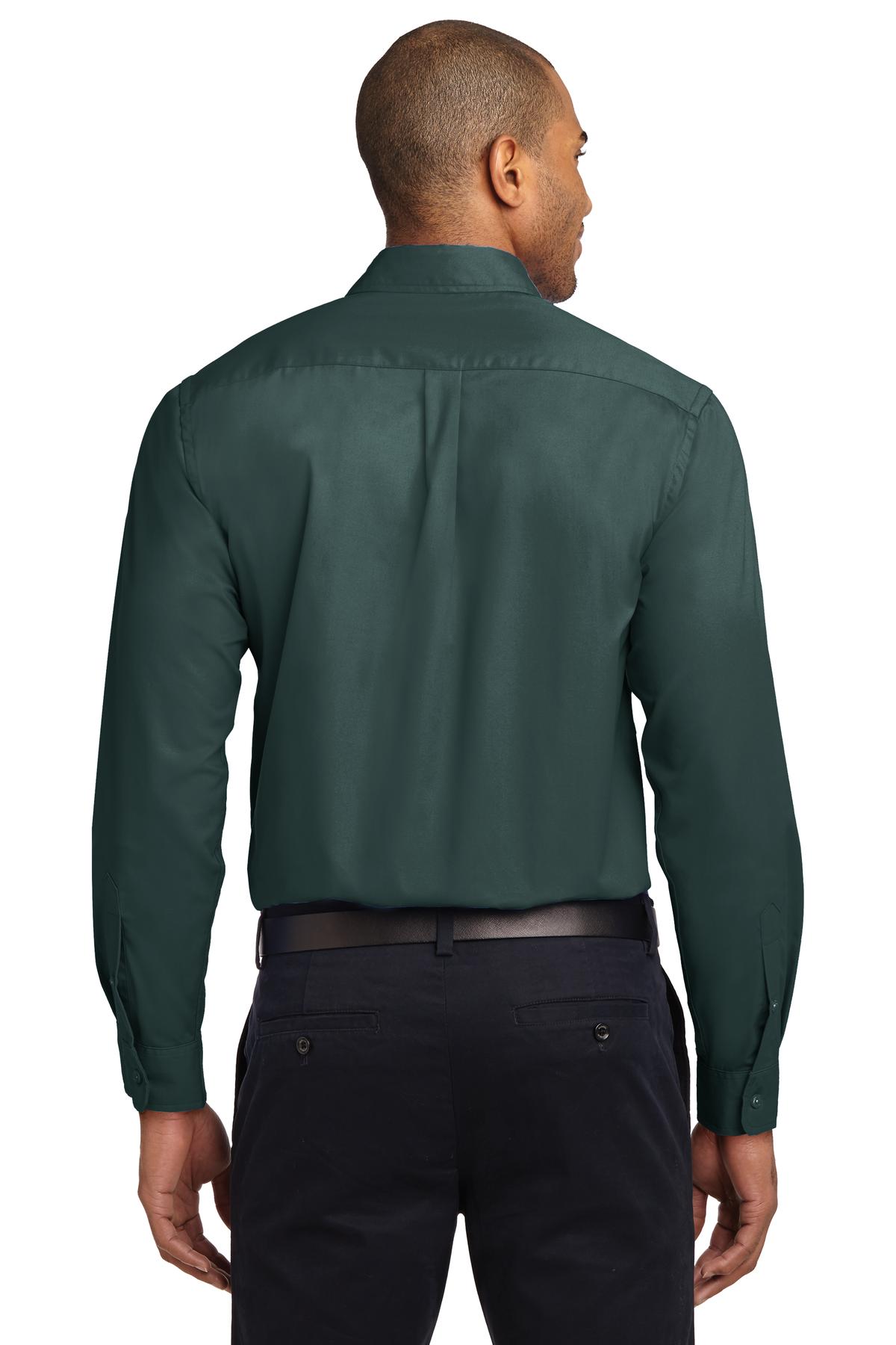 Dark Green/Nvy Port Authority Long Sleeve Easy Care Shirt S608