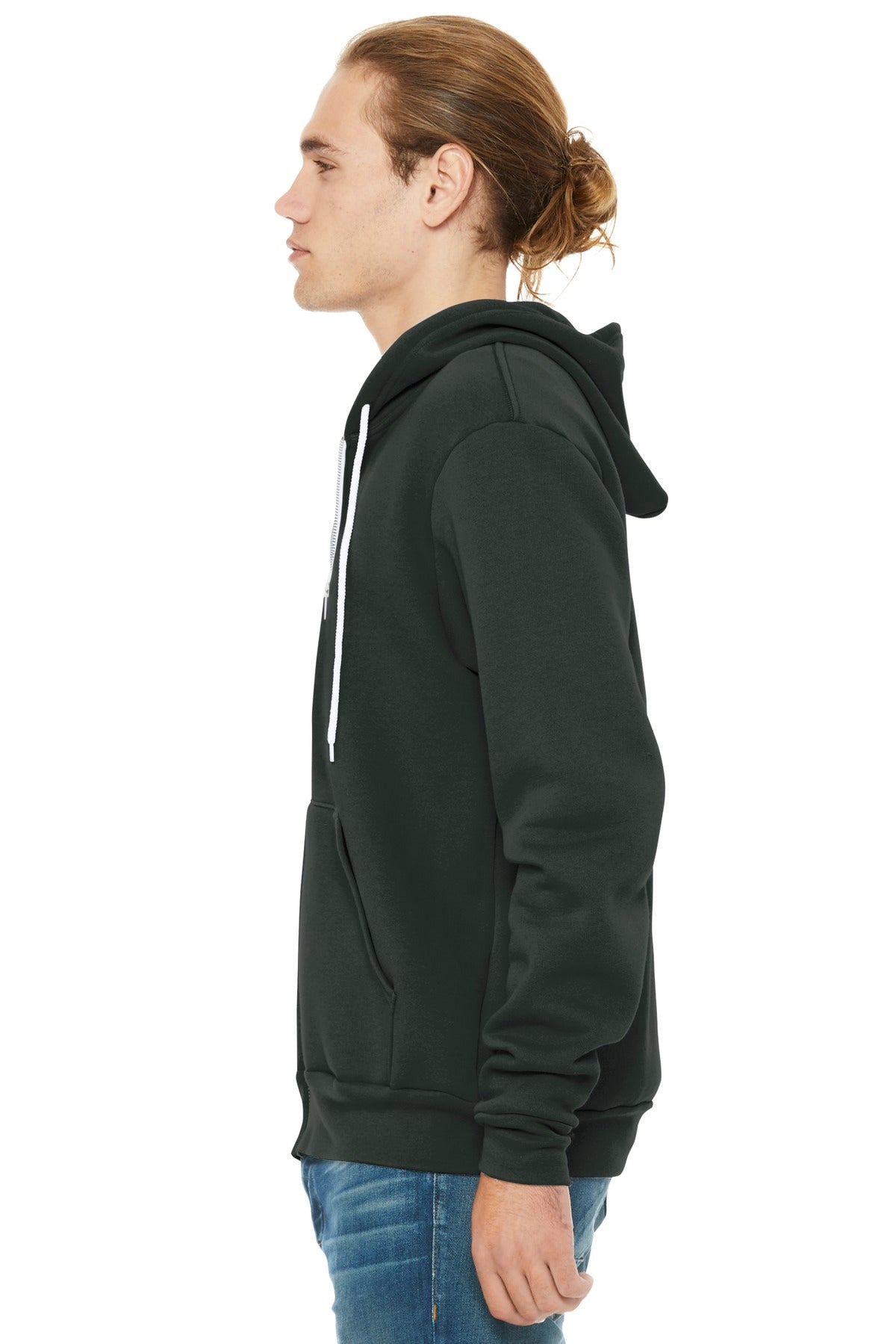 Dark Grey BELLA+CANVAS Unisex Sponge Fleece Full-Zip Hoodie. BC3739