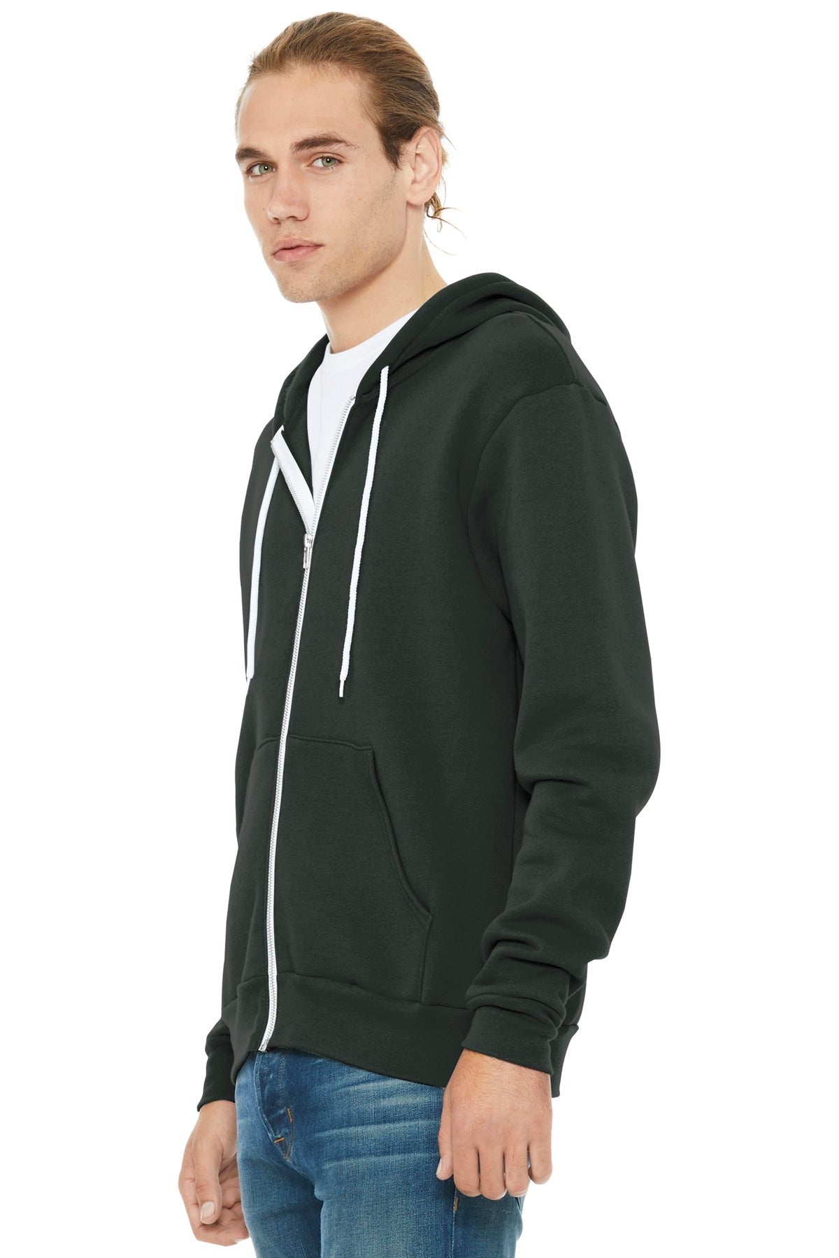 Dark Grey BELLA+CANVAS Unisex Sponge Fleece Full-Zip Hoodie. BC3739