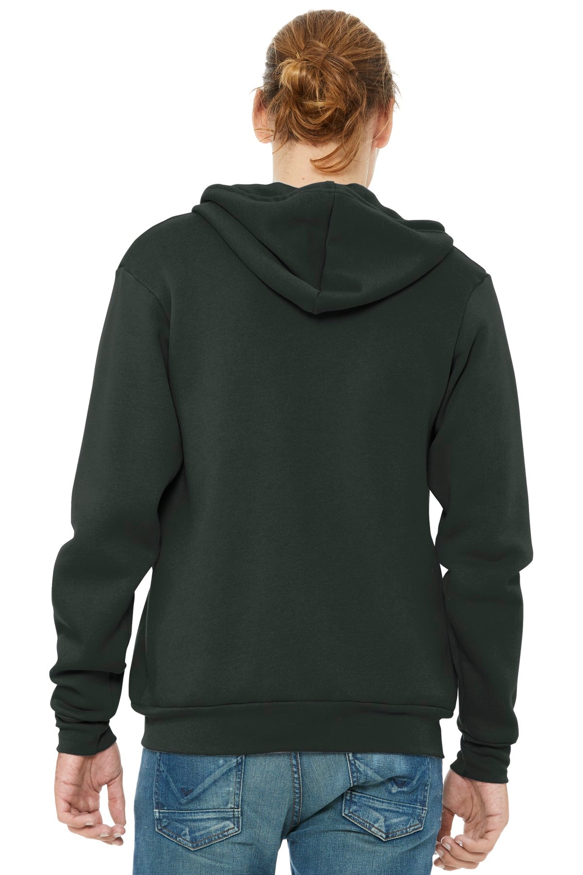 Dark Grey BELLA+CANVAS Unisex Sponge Fleece Full-Zip Hoodie. BC3739