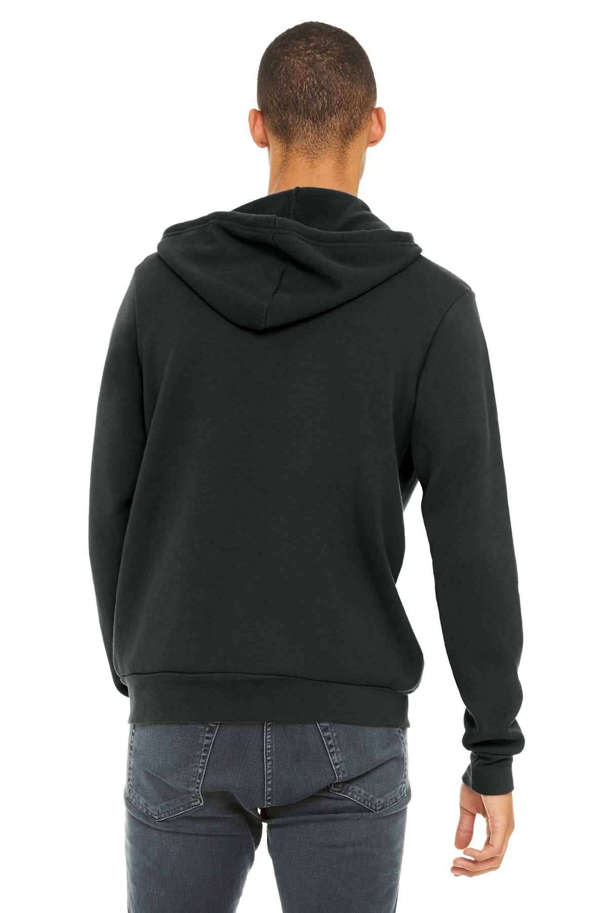 Dark Grey BELLA+CANVAS Unisex Sponge Fleece Full-Zip Hoodie. BC3739