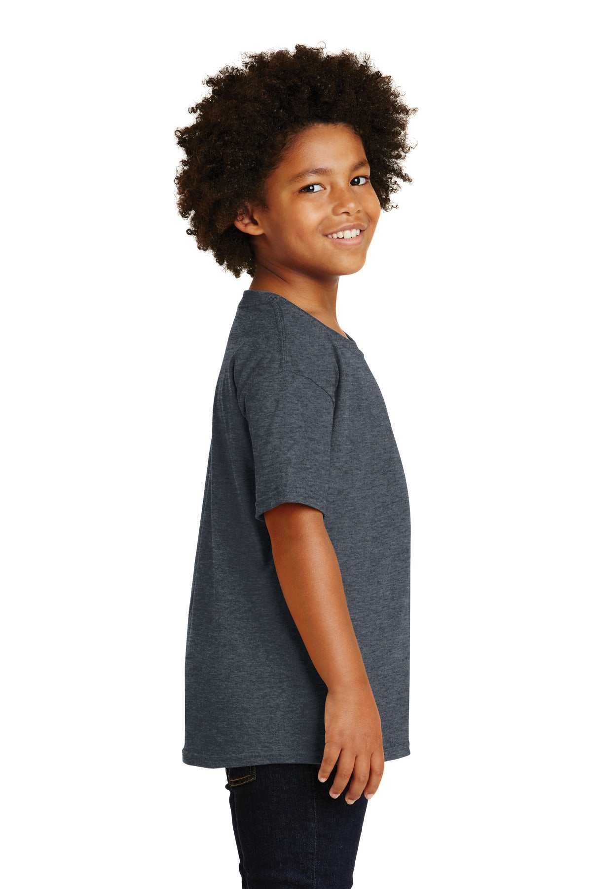 Dark Heather Gildan - Youth Heavy Cotton 100% Cotton T-Shirt. 5000B