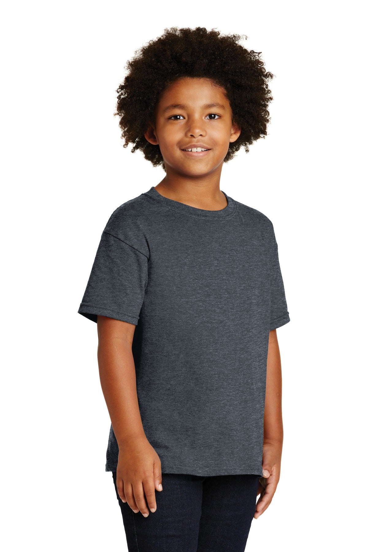 Dark Heather Gildan - Youth Heavy Cotton 100% Cotton T-Shirt. 5000B