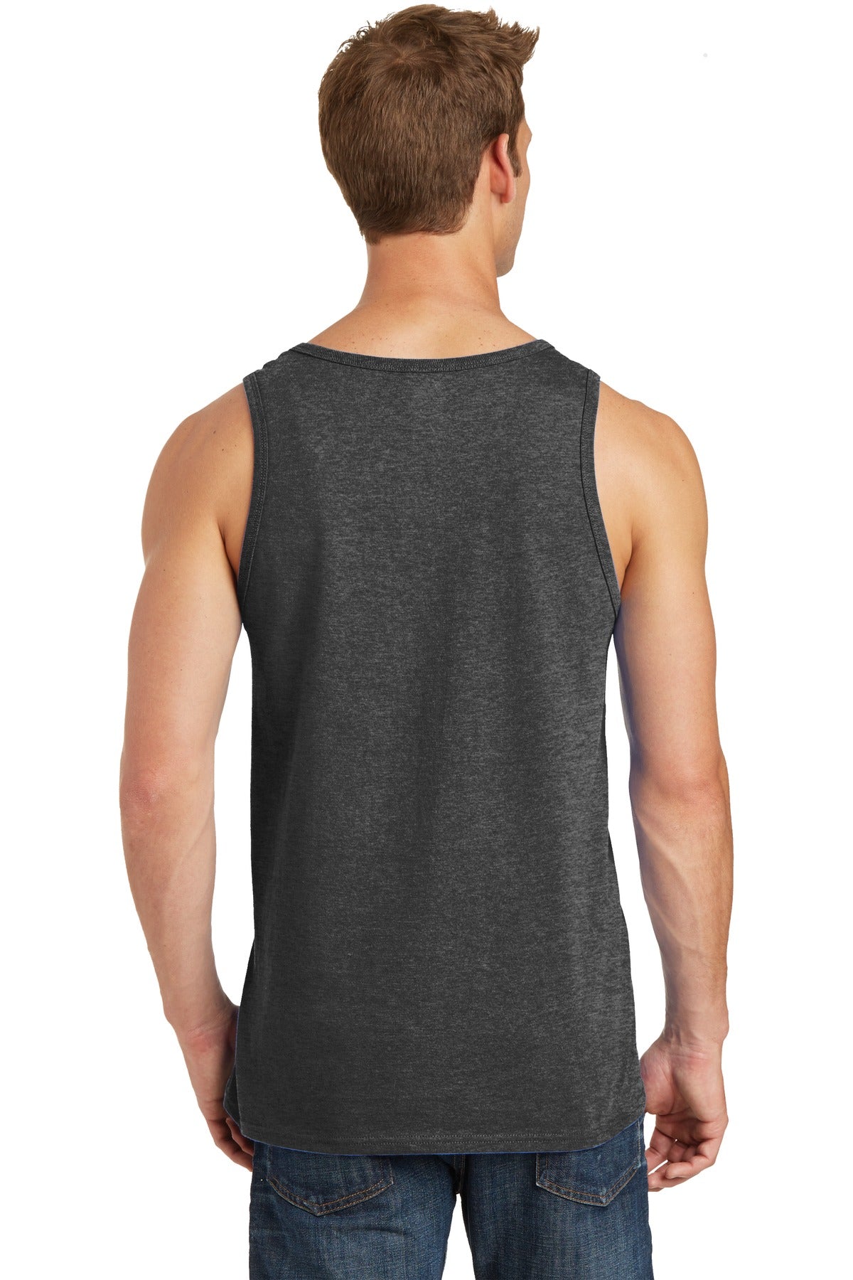 Dark Hthr Grey Port & Co Core Cotton Tank Top. PC54TT