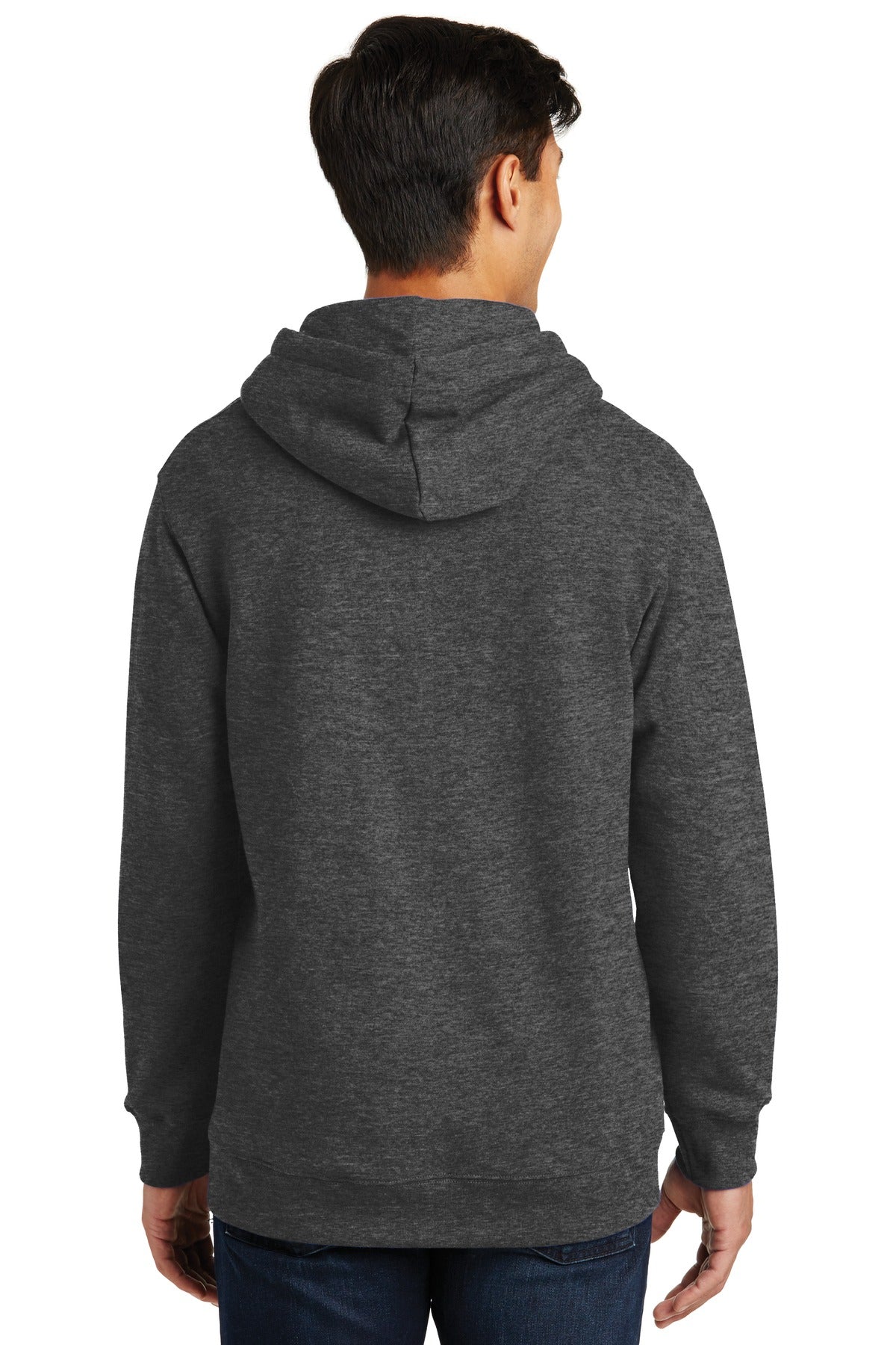 Dark Hthr Grey Port & Co Fan Favorite Fleece Pullover Hooded Sweatshirt. PC850H