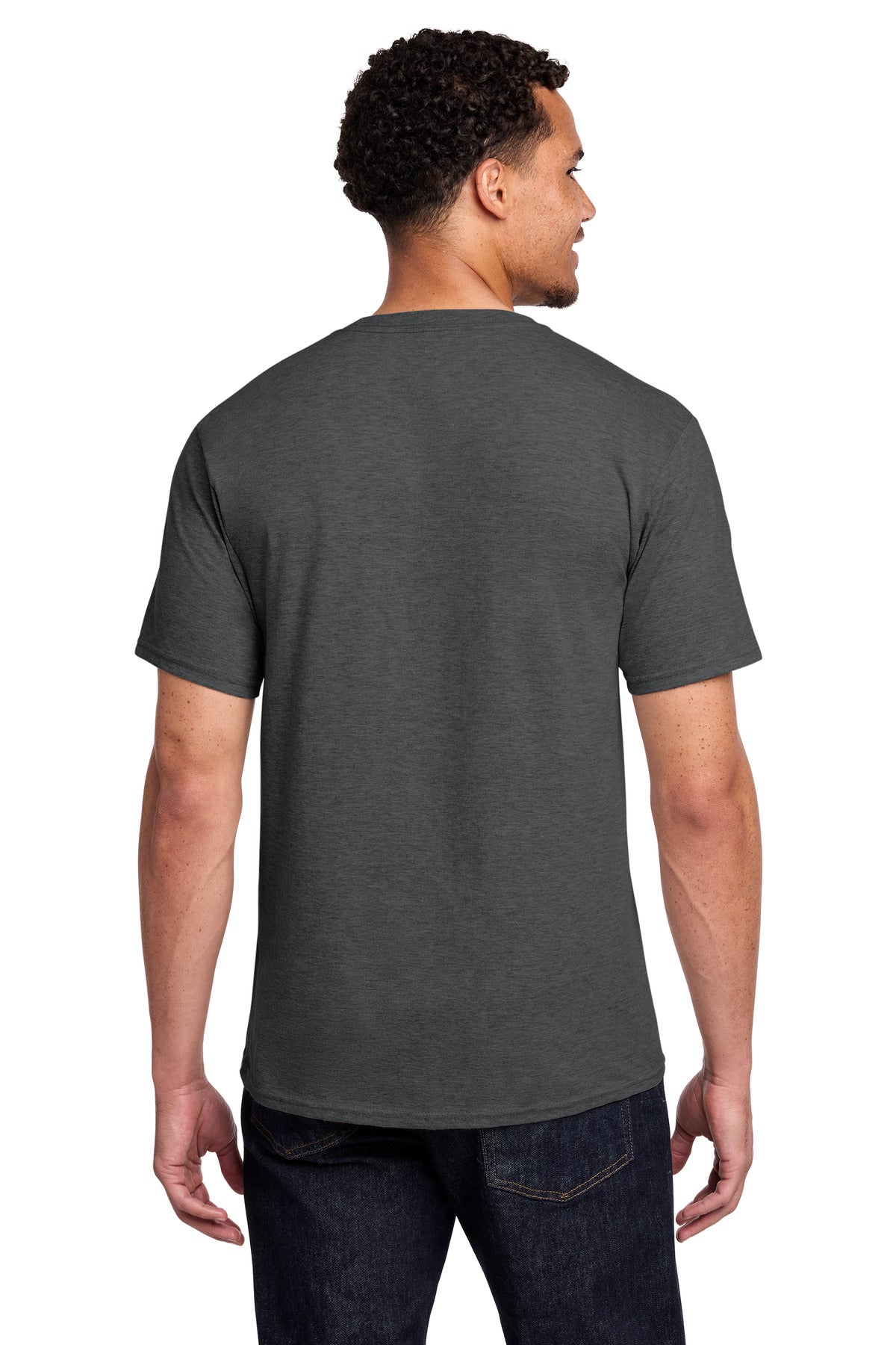 Dark Hthr Grey Port & Co Fan Favorite Tee. PC450