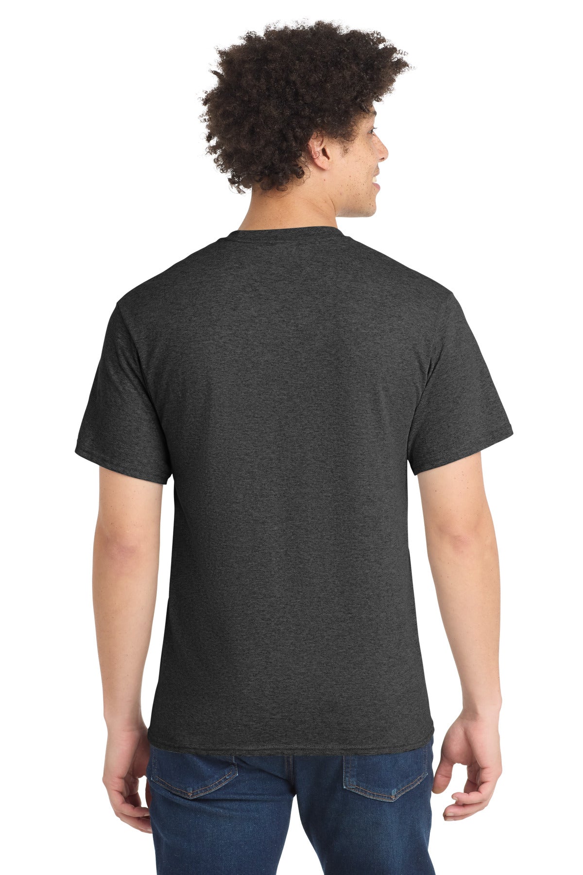Dark Hthr Grey Port & Co Tall Core Blend Tee. PC55T