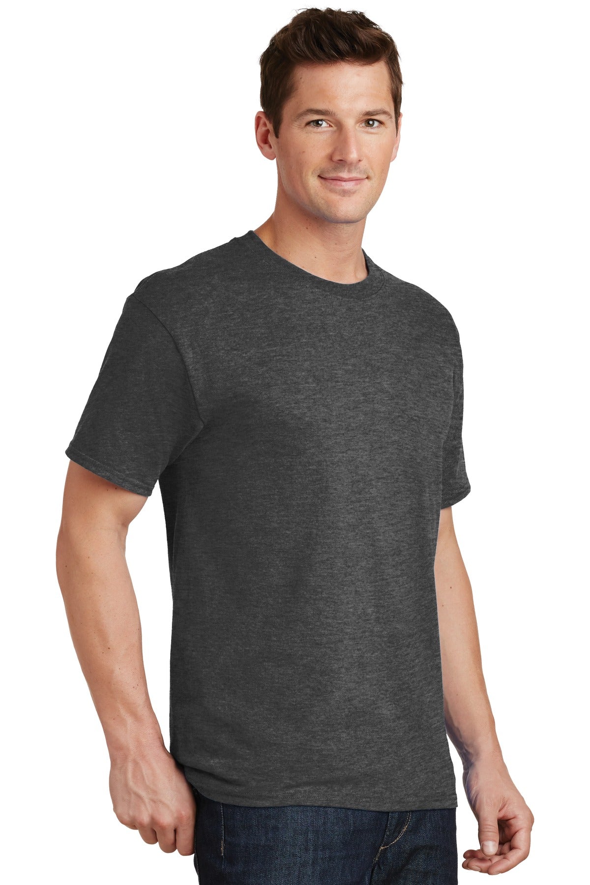 Dark Hthr Grey Port & Co Tall Core Cotton Tee PC54T