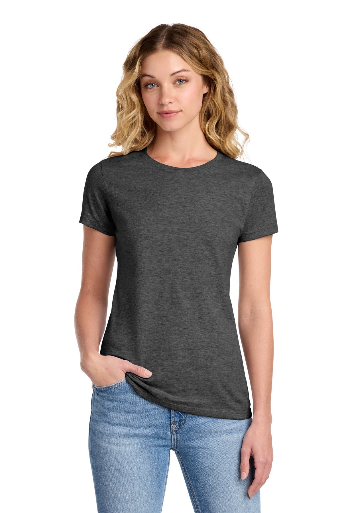 Dark Hthr Grey Port & Co Women's Fan Favorite Tee. LPC450