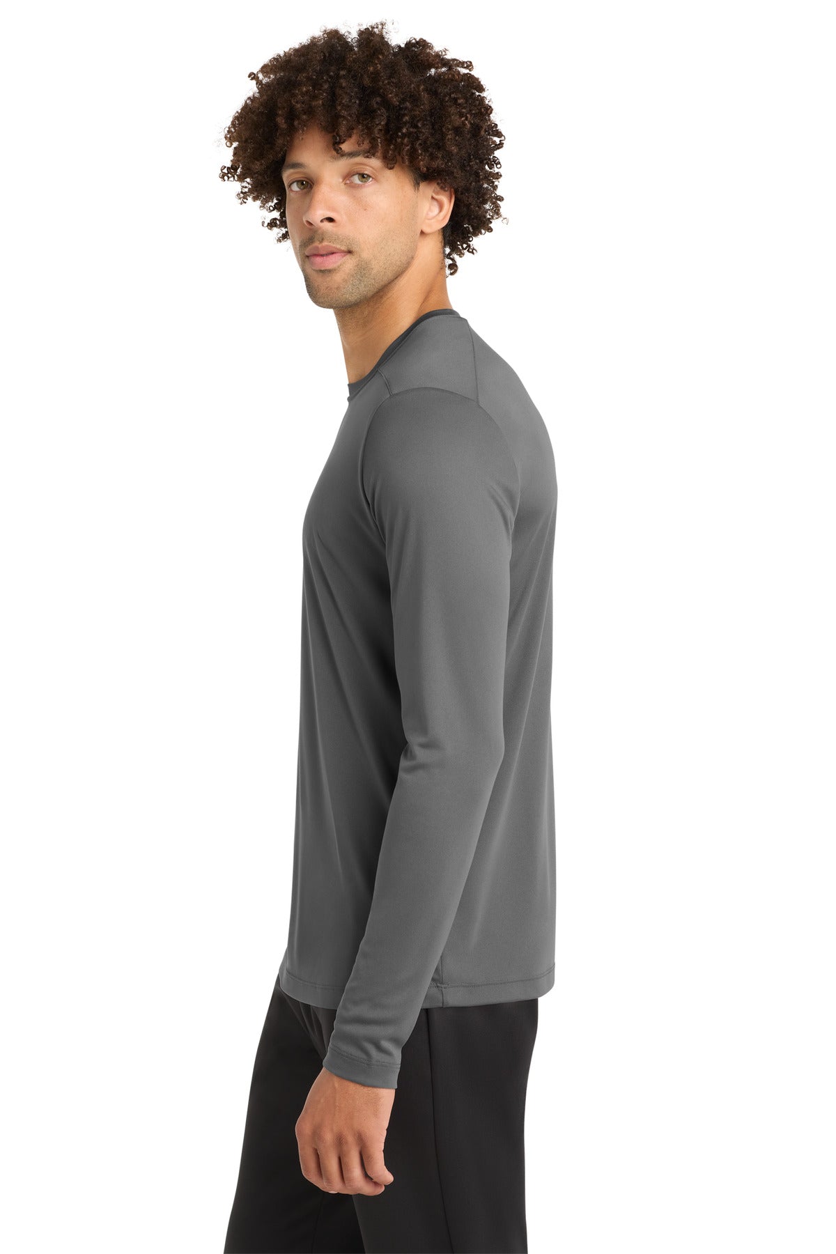 Dark Smoke Gry Sport-Tek Posi-UV Pro Long Sleeve Tee. ST420LS