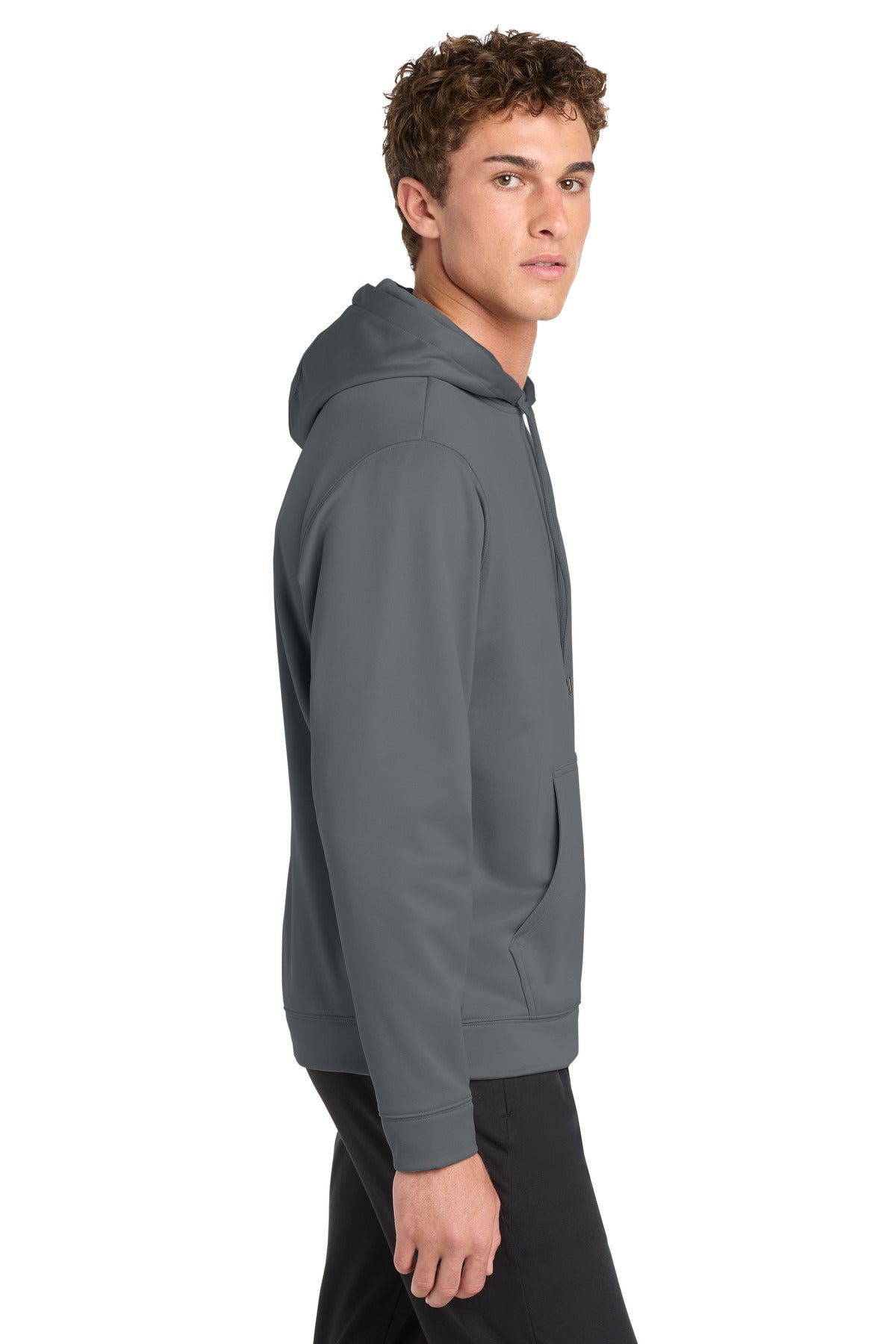 Dark Smoke Gry Sport-Tek Sport-Wick Fleece Hooded Pullover. F244