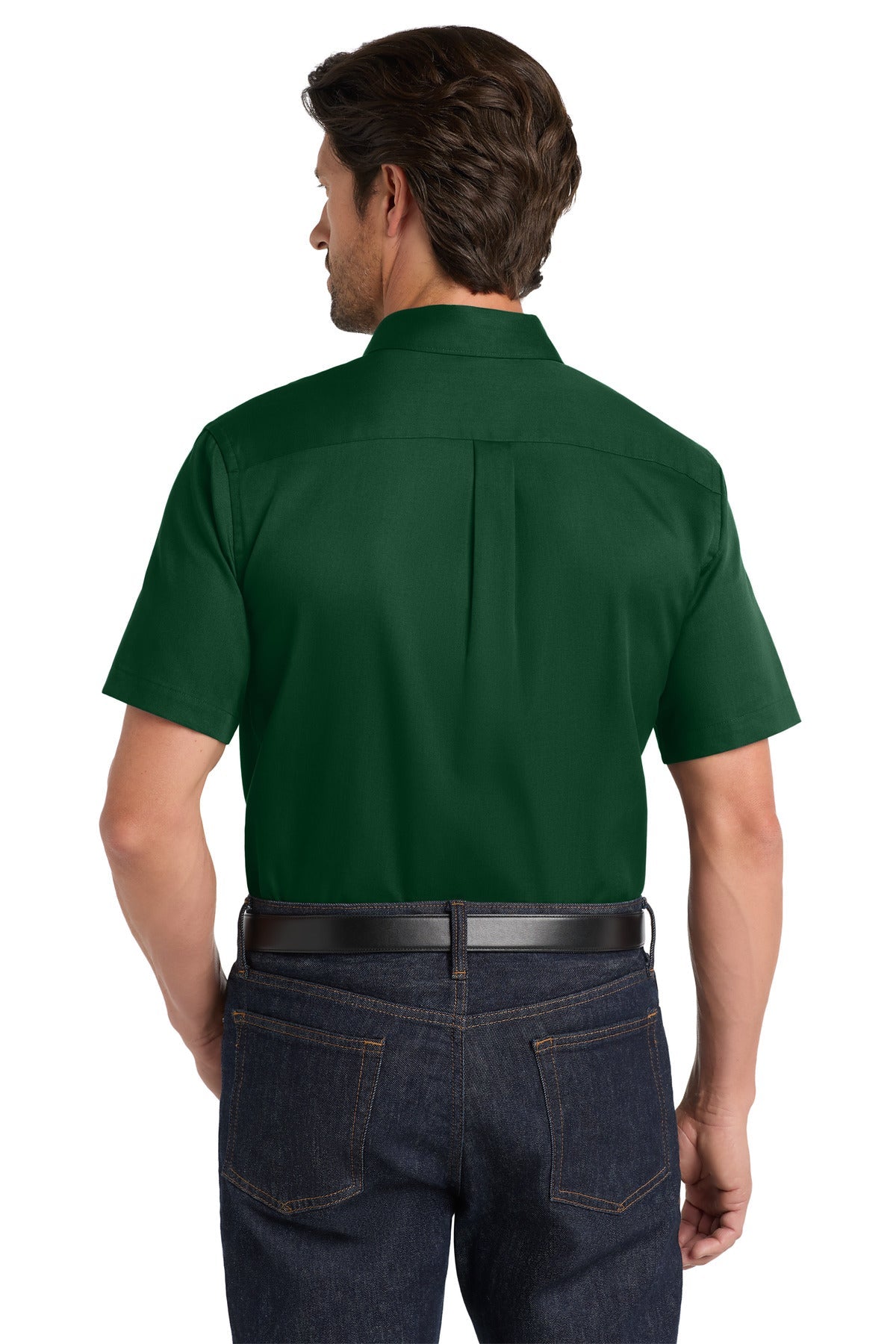 DarkGreen Port Authority Short Sleeve SuperPro React Twill Shirt. W809