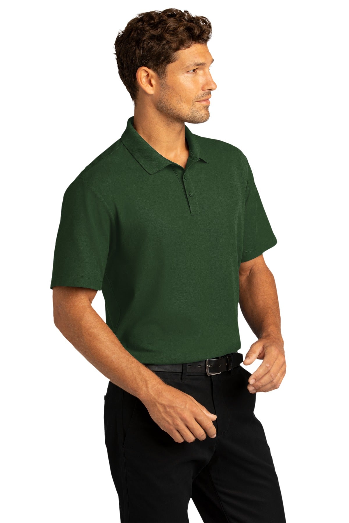 DarkGreen Port Authority SuperPro React Polo. K810