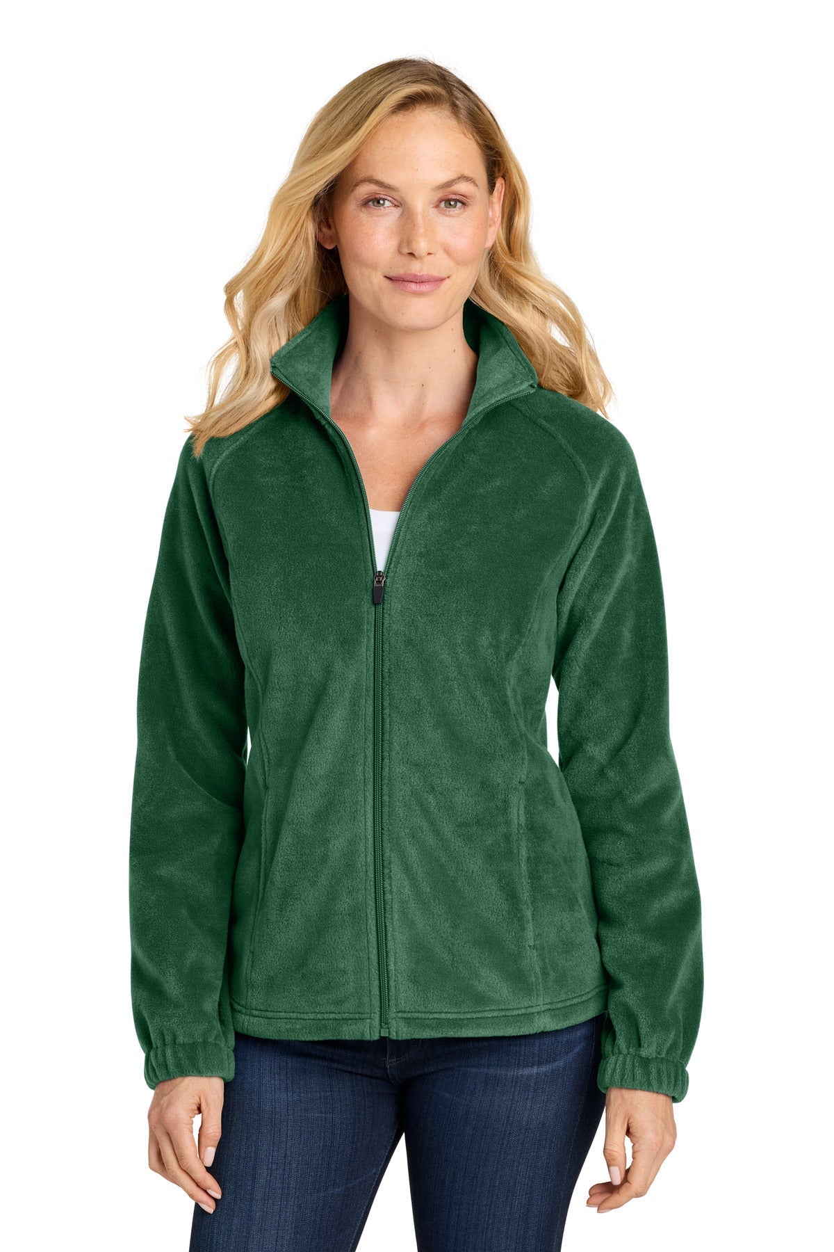 DarkGreen Port Authority Women's Plush Fleece Full-Zip Jacket L190