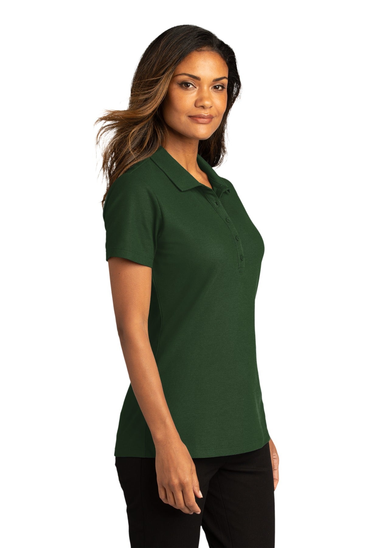 DarkGreen Port Authority Women's SuperPro React Polo. LK810