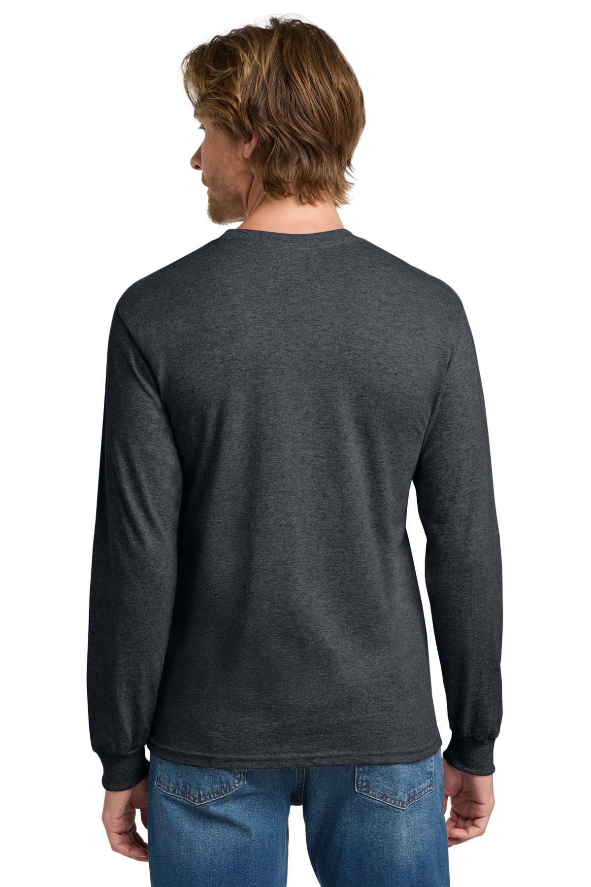 DarkHthr Gildan - Heavy Cotton 100% Cotton Long Sleeve T-Shirt. 5400