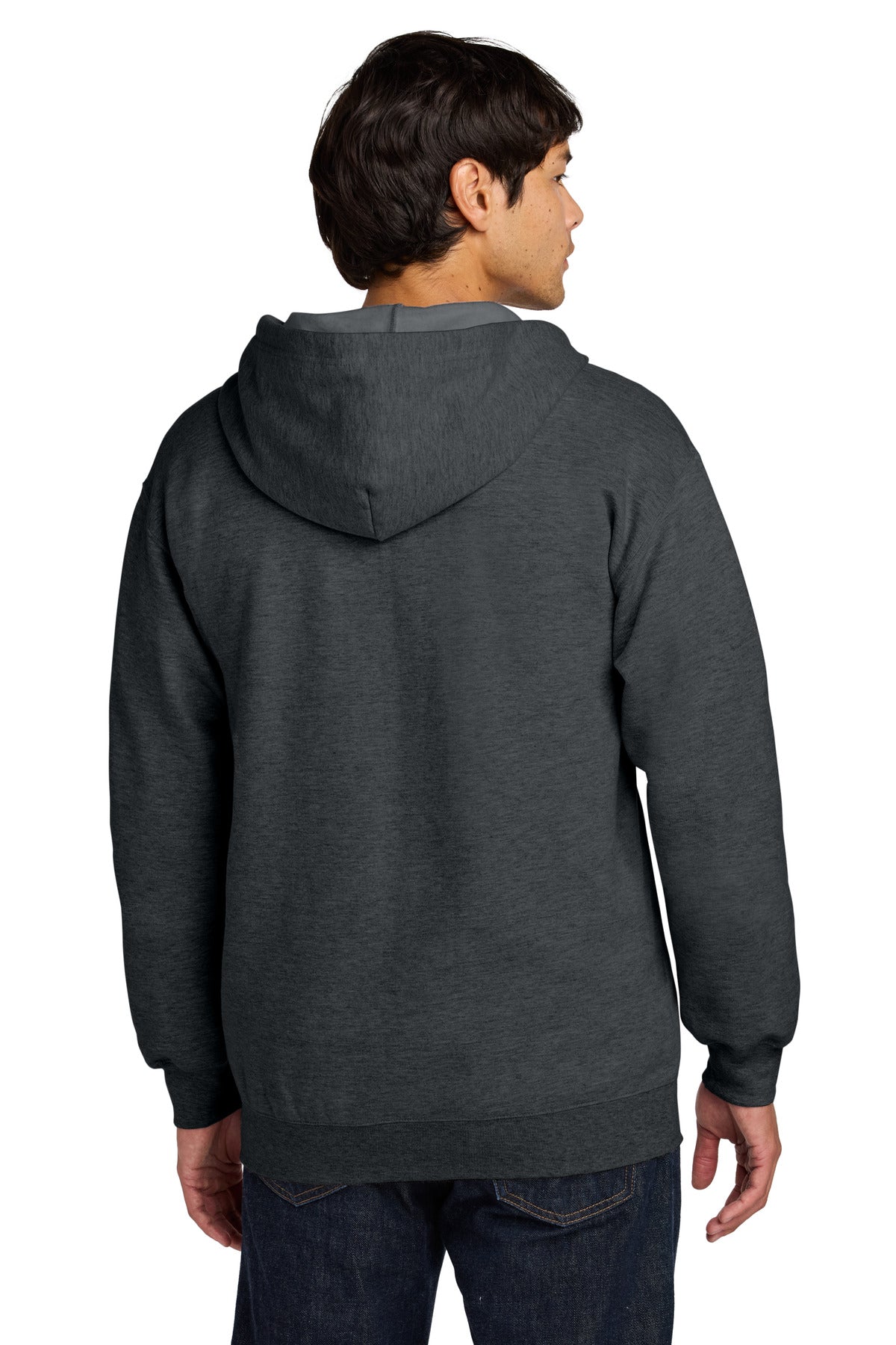 DarkHthr Gildan Softstyle Midweight Fleece Full-Zip Hooded Sweatshirt SF600