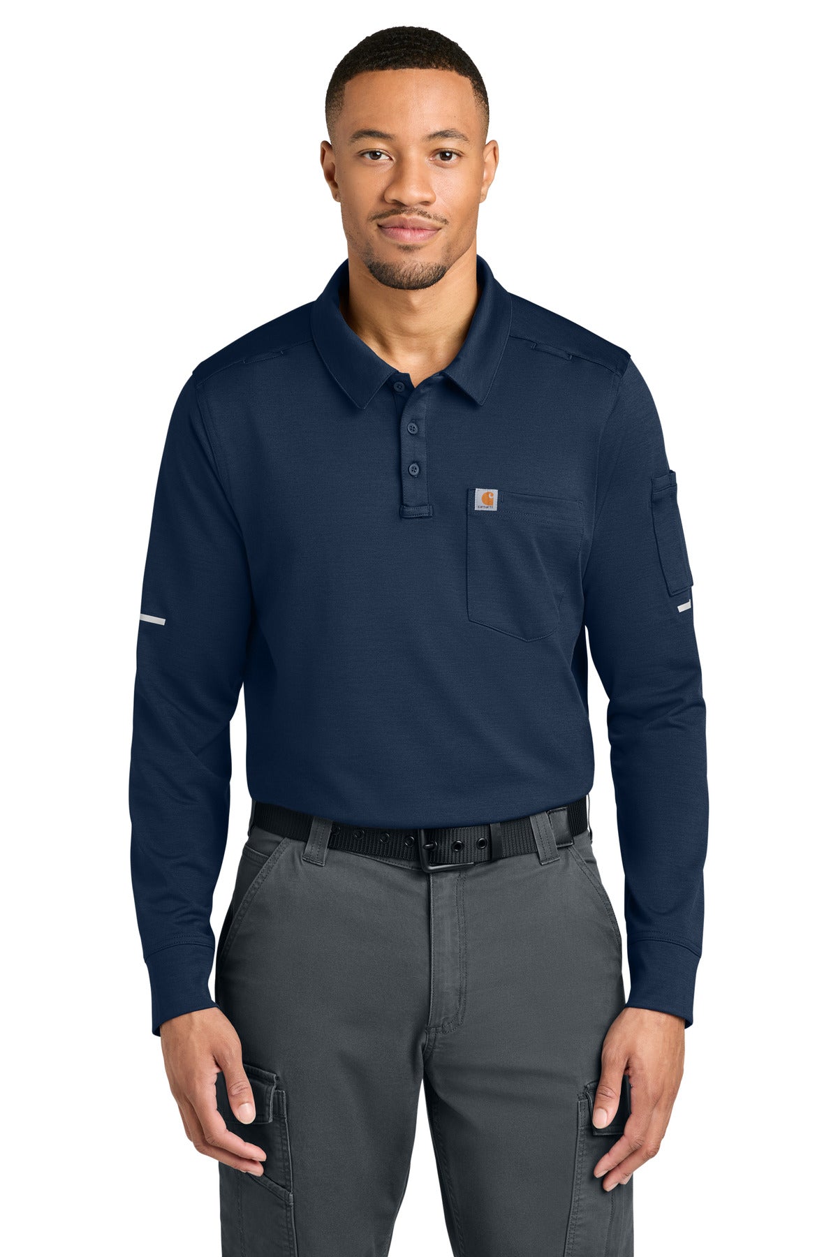 DarkNavy Carhartt FLD & RSCU Long Sleeve Polo CTC16129