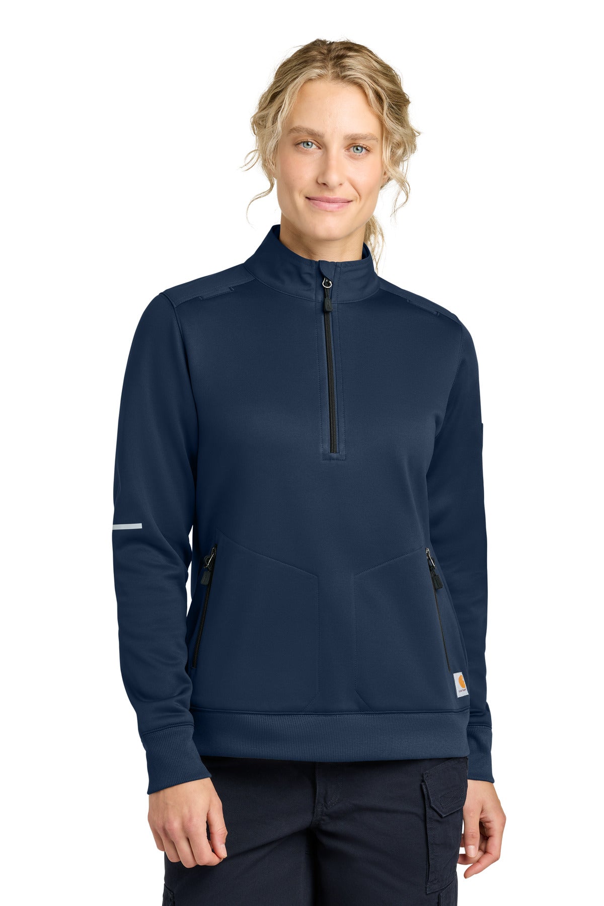 DarkNavy Carhartt Women's FLD & RSCU 1/2-Zip Mid-Layer CTC82912