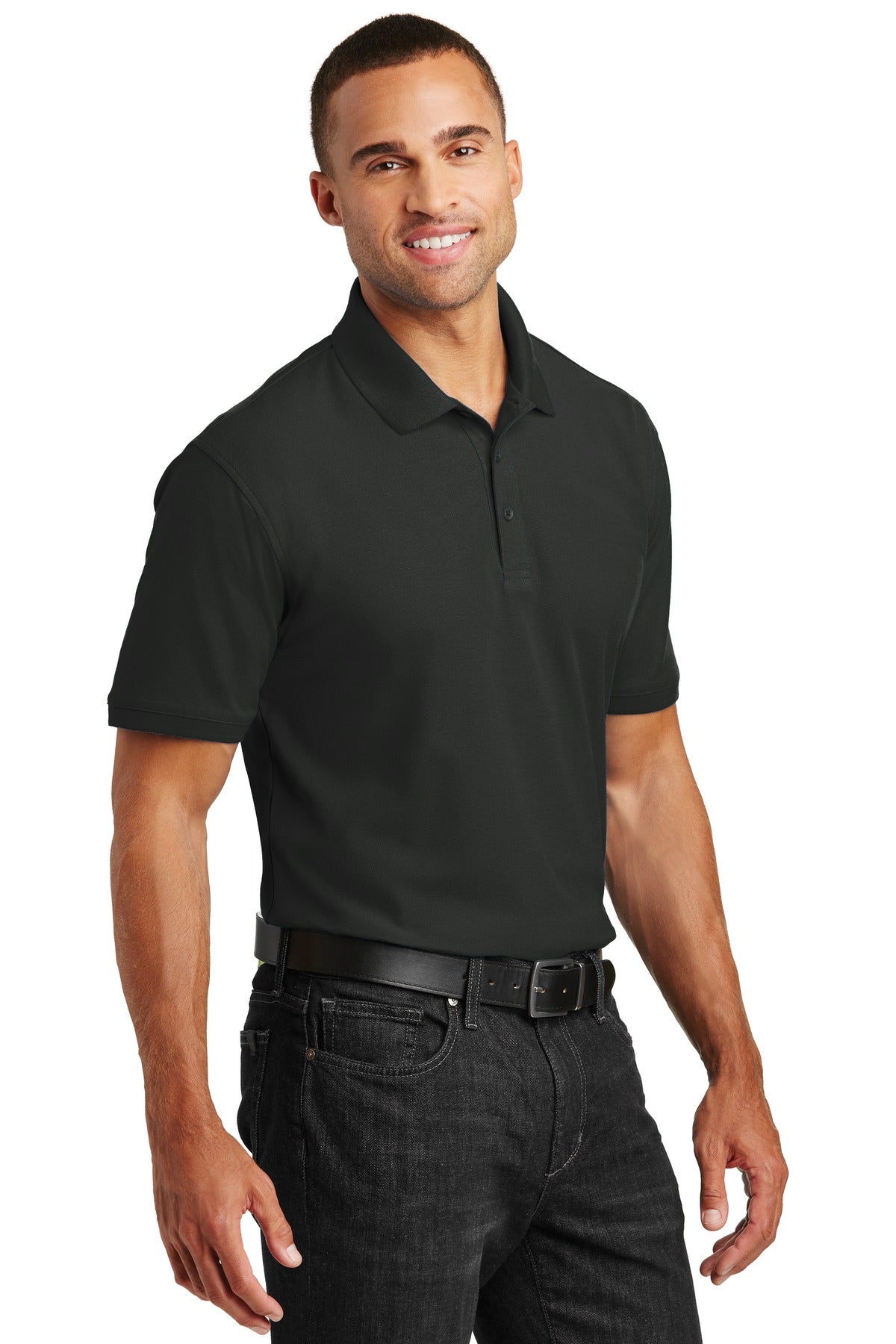 Deep Black Port Authority Core Classic Pique Polo. K100