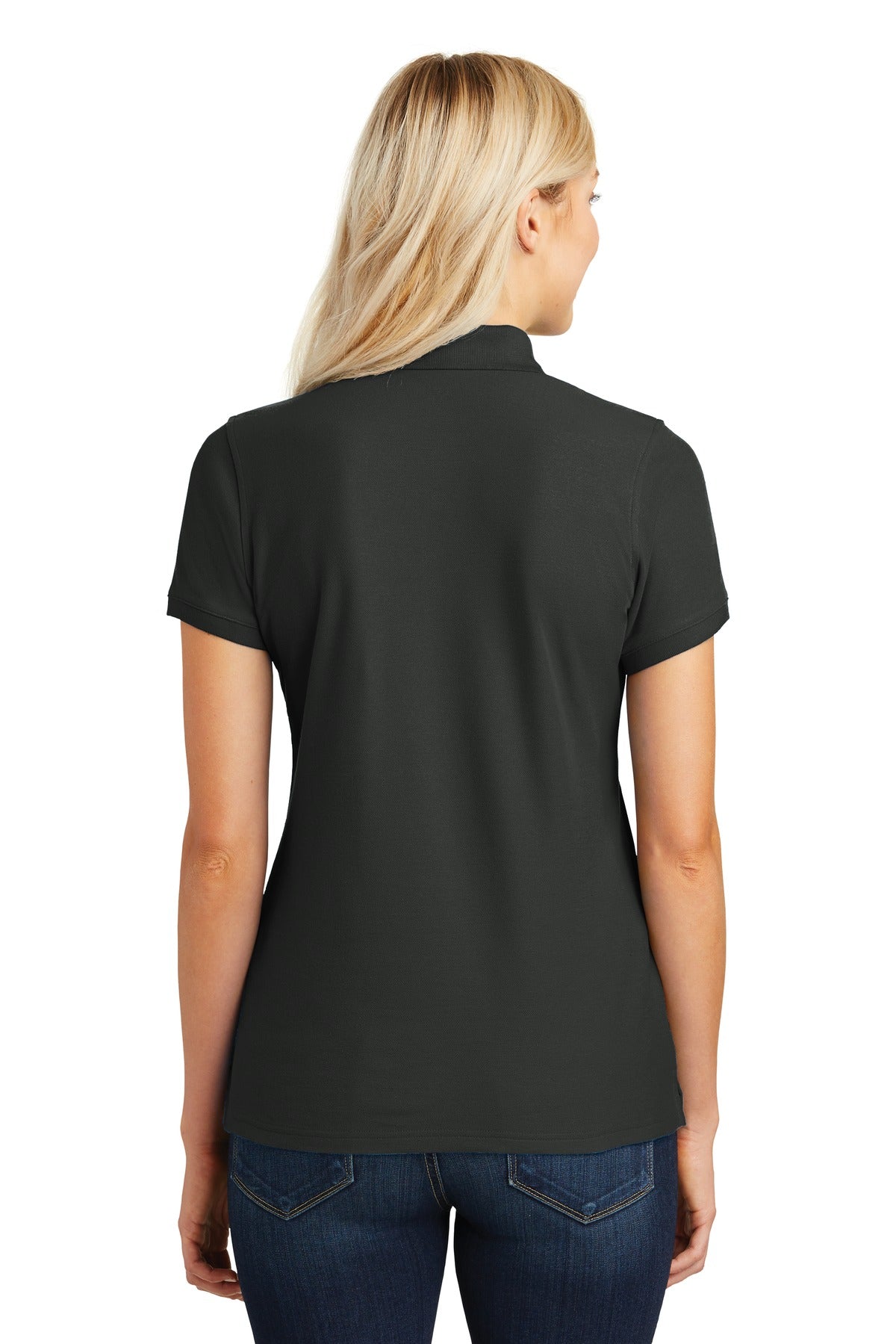 Deep Black Port Authority Women's Core Classic Pique Polo. L100