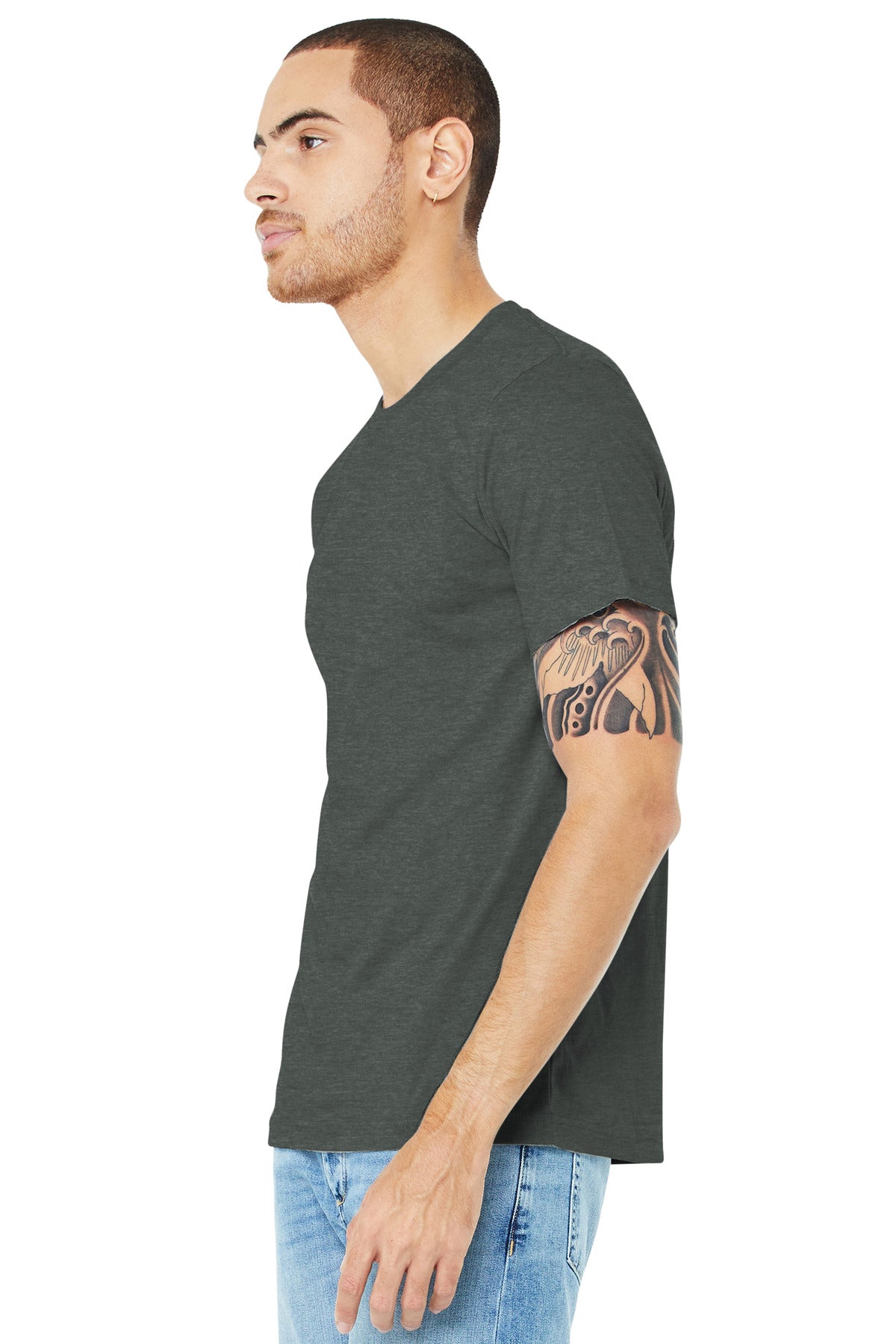 Deep Ht BELLA+CANVAS Unisex Heather CVC Short Sleeve Tee. BC3001CVC