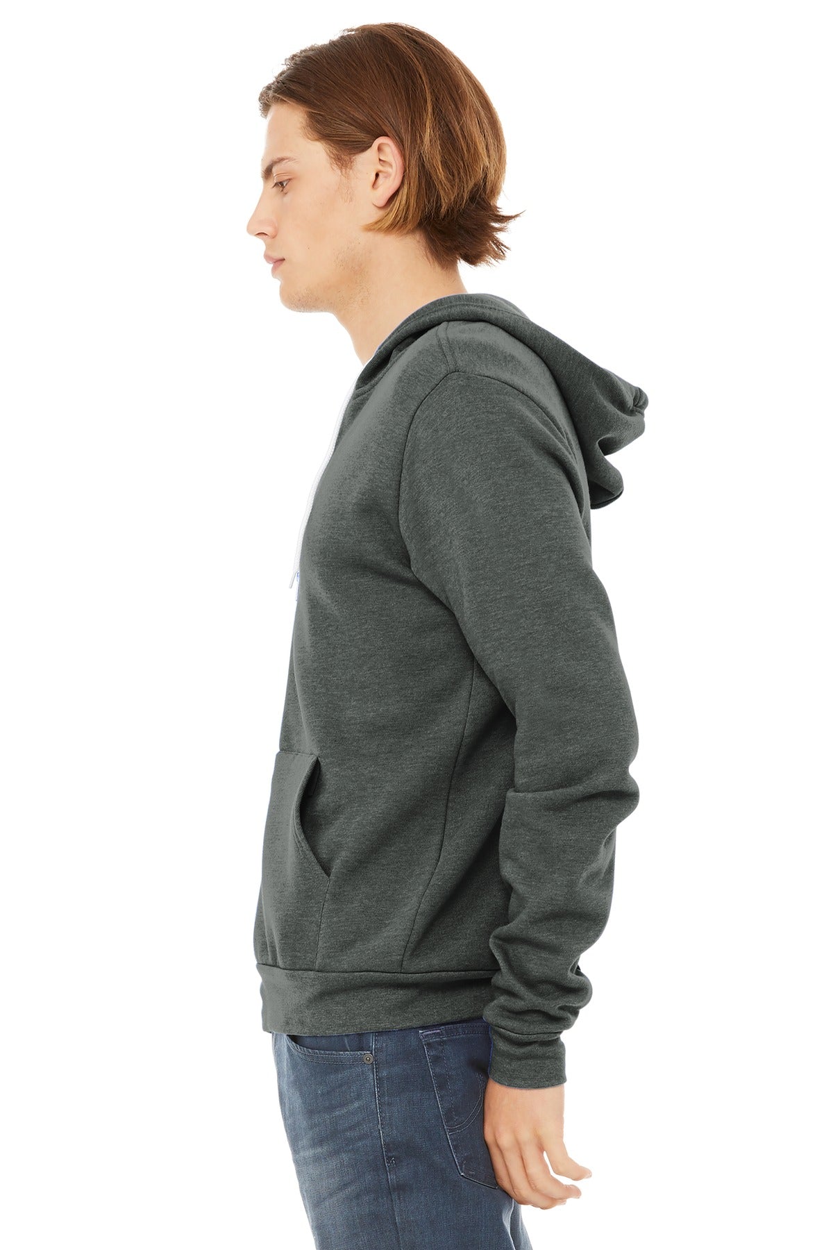 Deep Ht BELLA+CANVAS Unisex Sponge Fleece Full-Zip Hoodie. BC3739