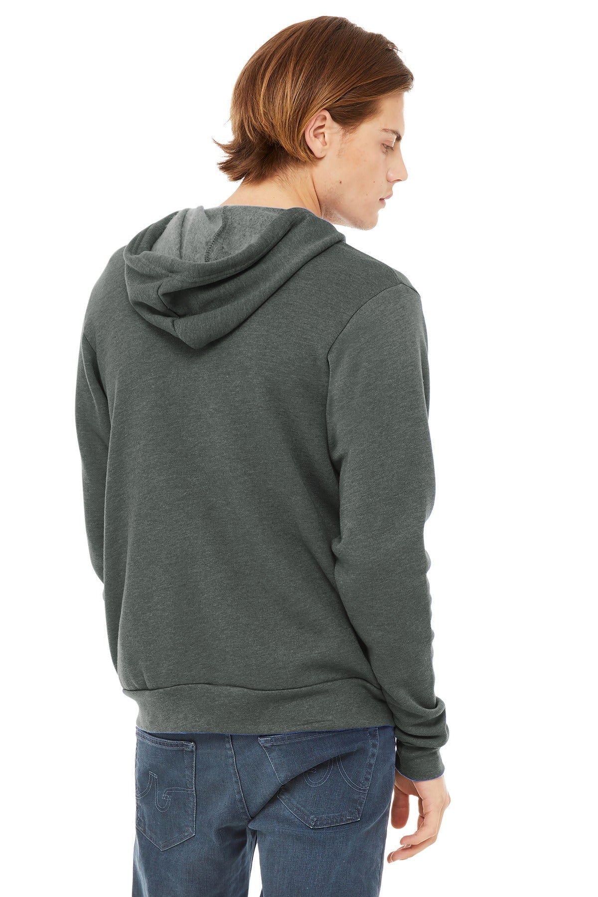 Deep Ht BELLA+CANVAS Unisex Sponge Fleece Full-Zip Hoodie. BC3739