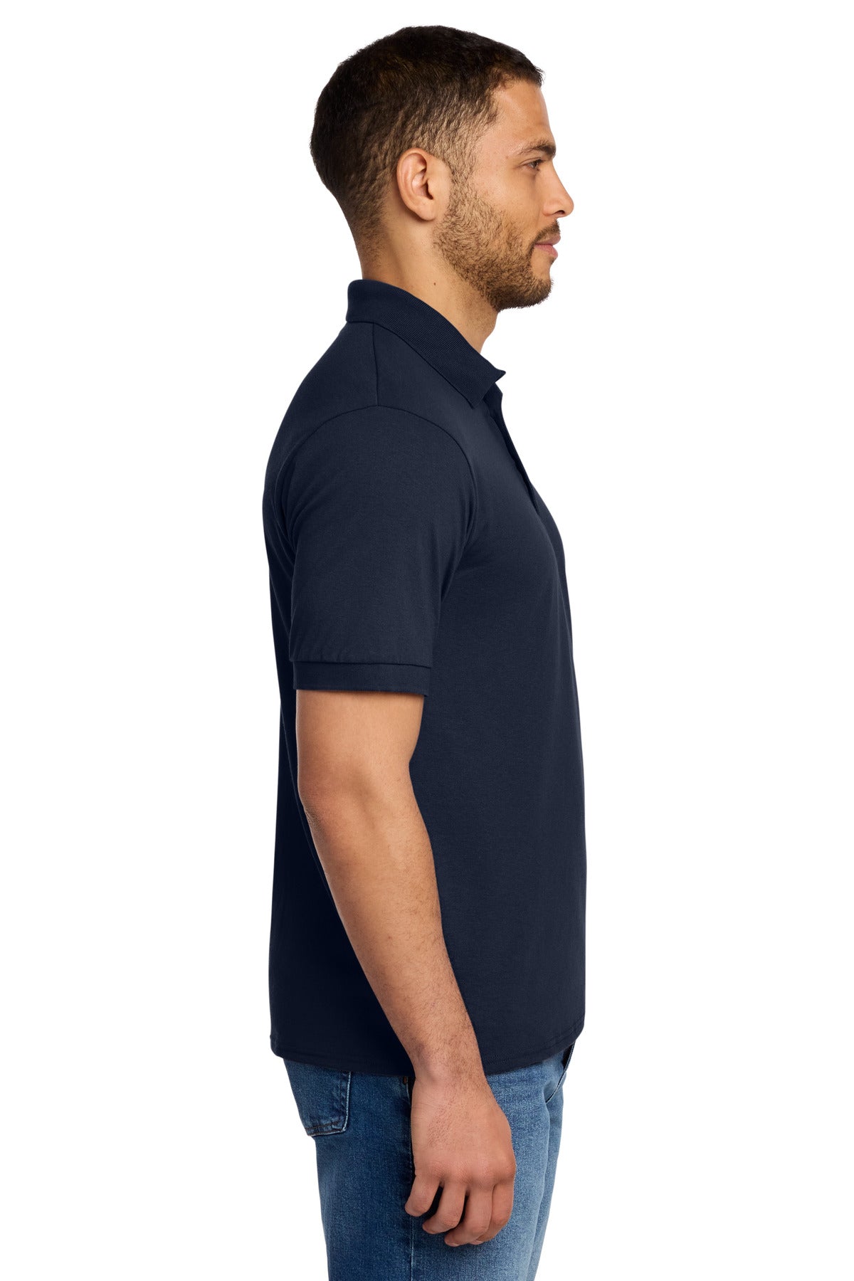 Deep Navy Port & Co Core Blend Jersey Knit Polo. KP55