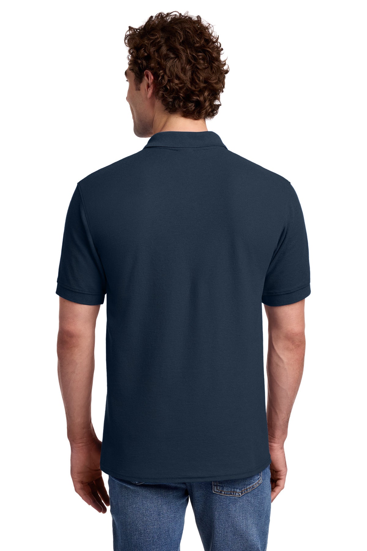 Deep Navy Port & Co Core Blend Pique Polo. KP155