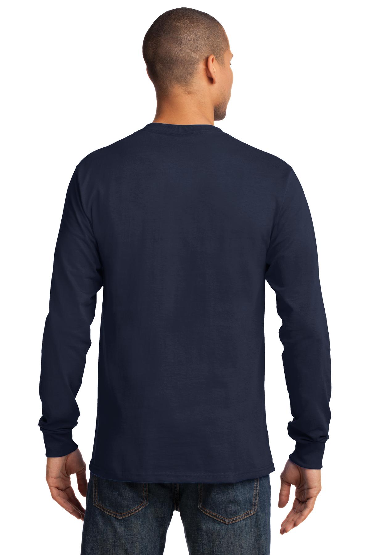 Deep Navy Port & Co Long Sleeve Essential Tee. PC61LS