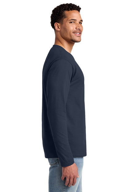 Deep Navy Port & Co Long Sleeve Fan Favorite Tee. PC450LS