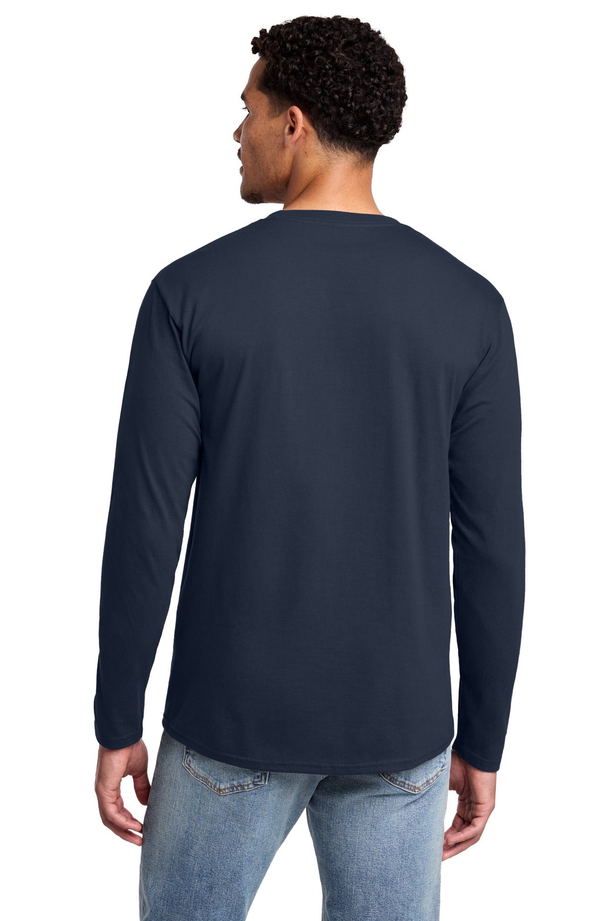 Deep Navy Port & Co Long Sleeve Fan Favorite Tee. PC450LS