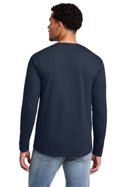 Deep Navy Port & Co Long Sleeve Fan Favorite Tee. PC450LS