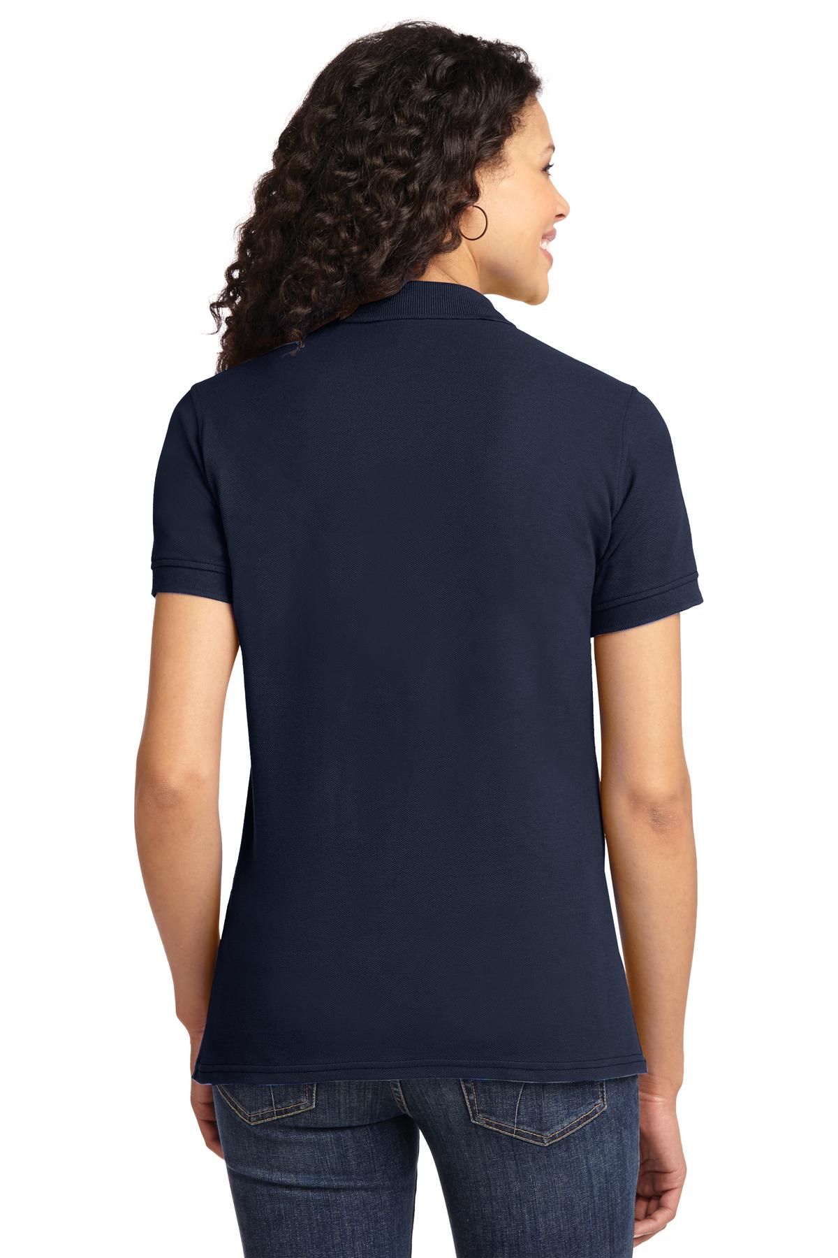 Deep Navy Port & Co Women's Core Blend Pique Polo. LKP155