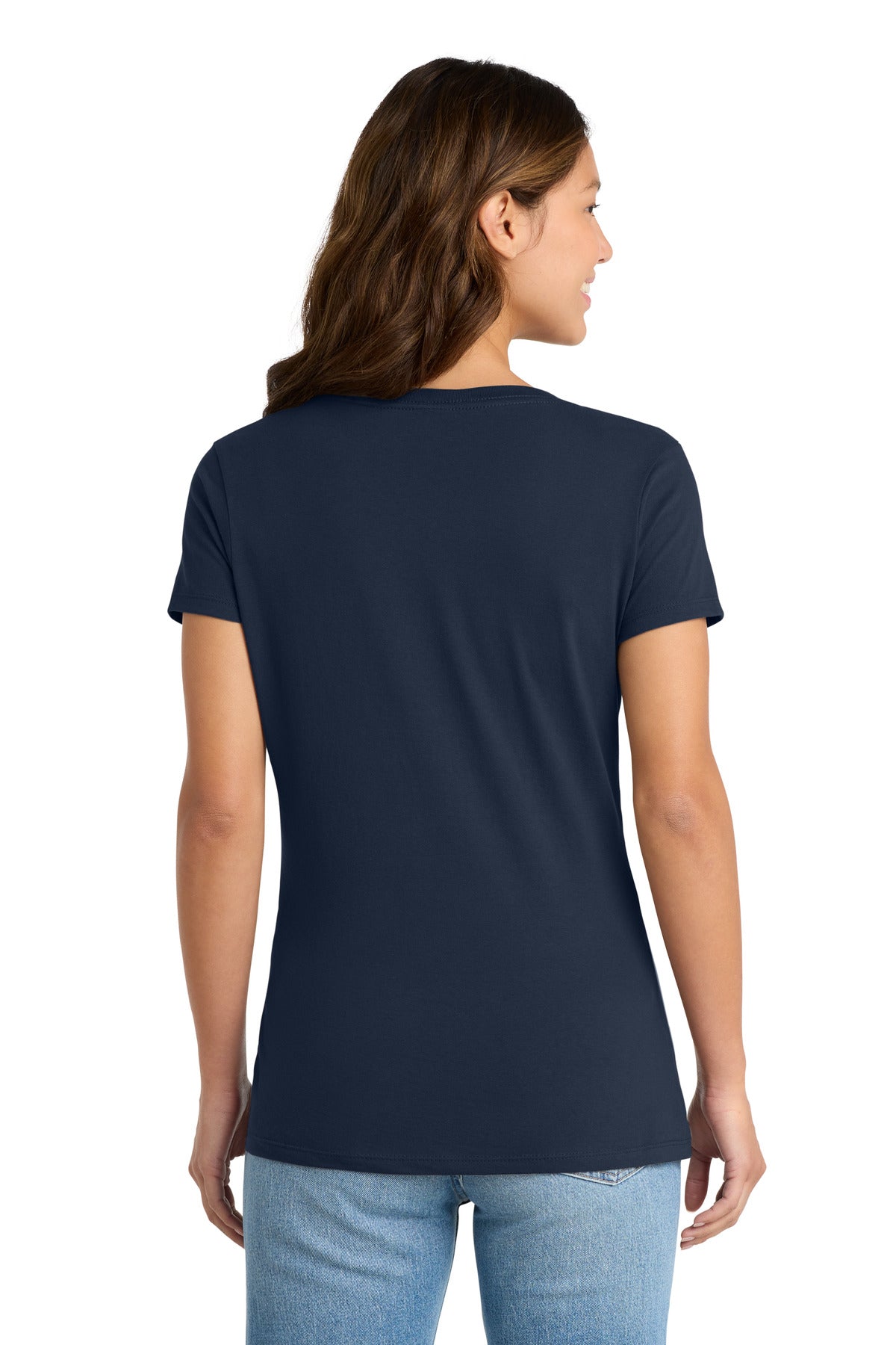 Deep Navy Port & Co Women's Fan Favorite V-Neck Tee. LPC450V