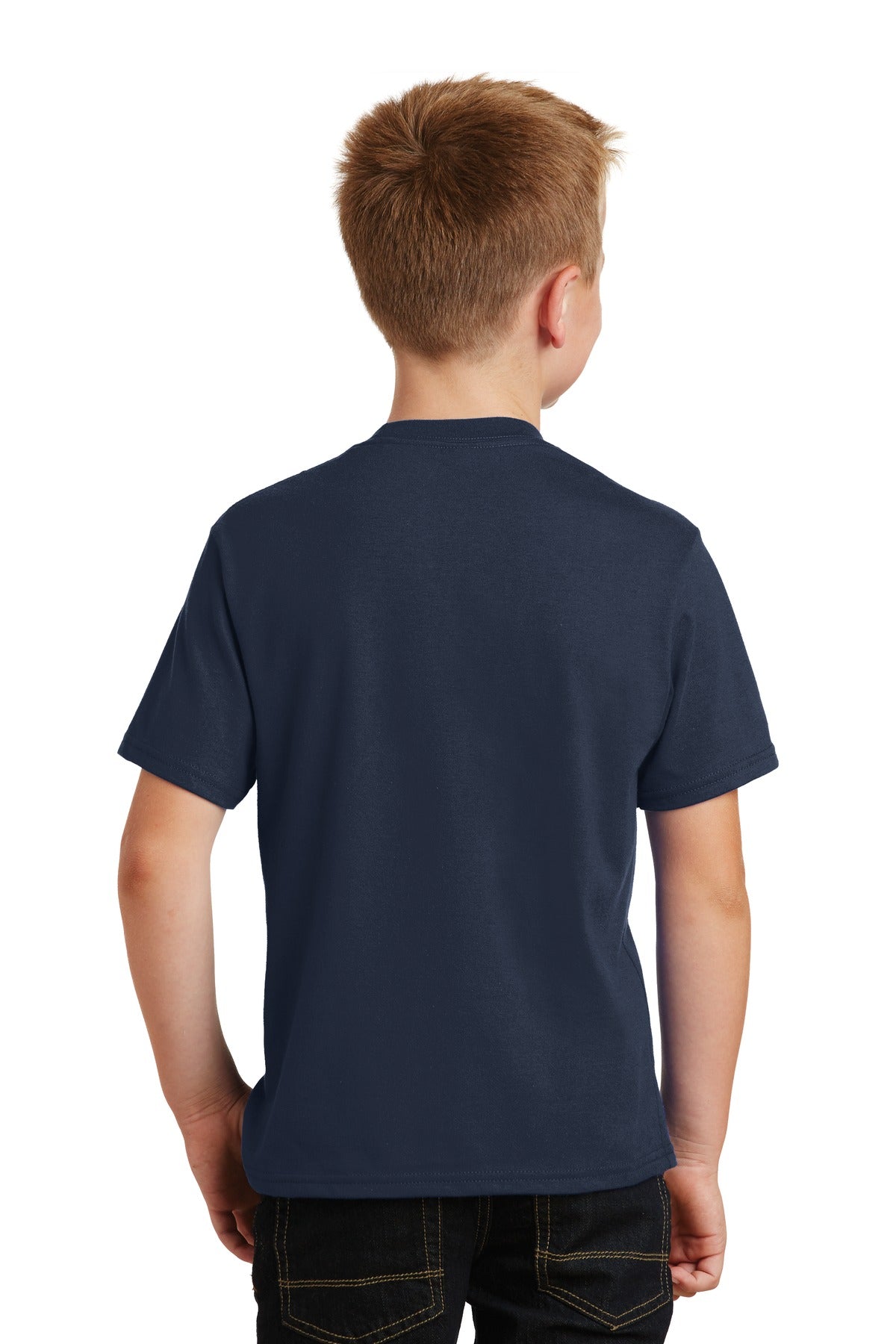 Deep Navy Port & Co Youth Fan Favorite Tee. PC450Y