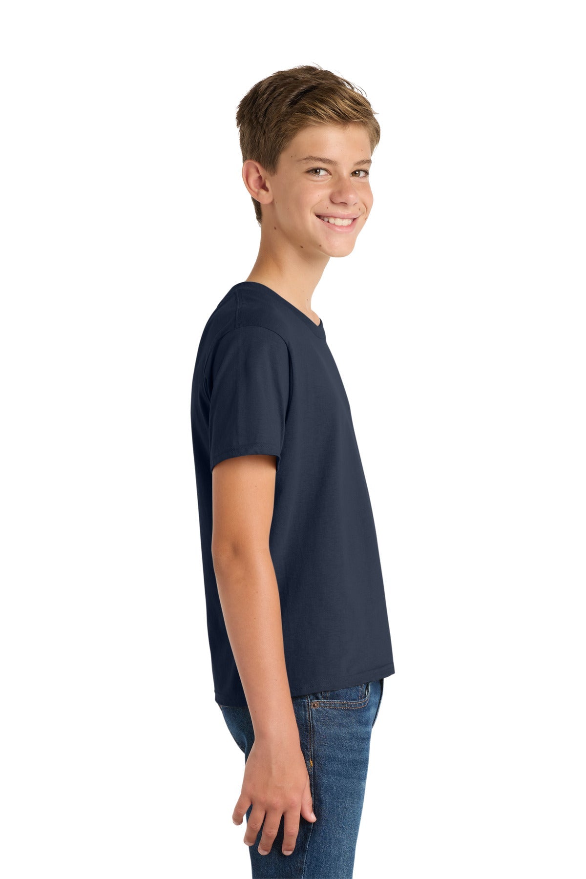Deep Navy Port & Co Youth Fan Favorite Tee. PC450Y