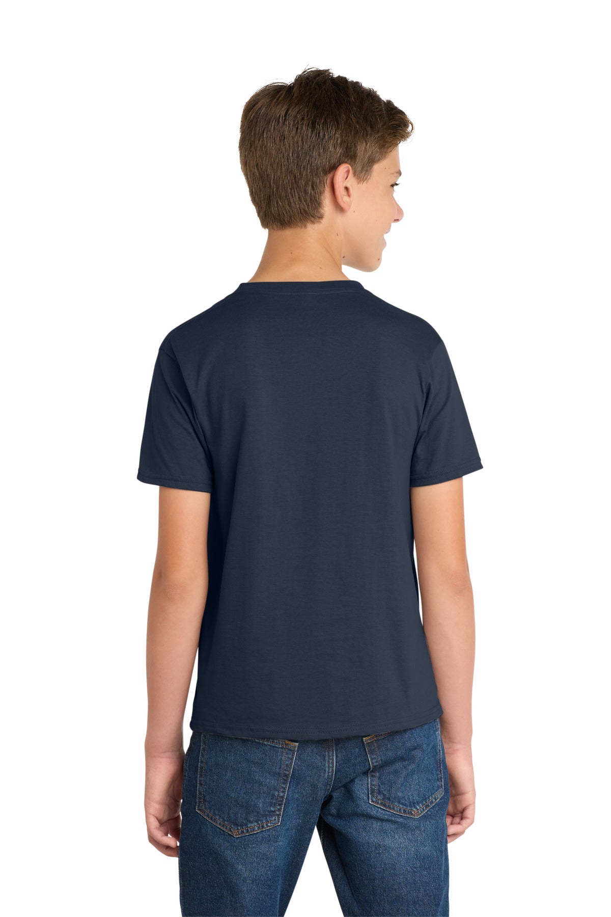 Deep Navy Port & Co Youth Fan Favorite Tee. PC450Y