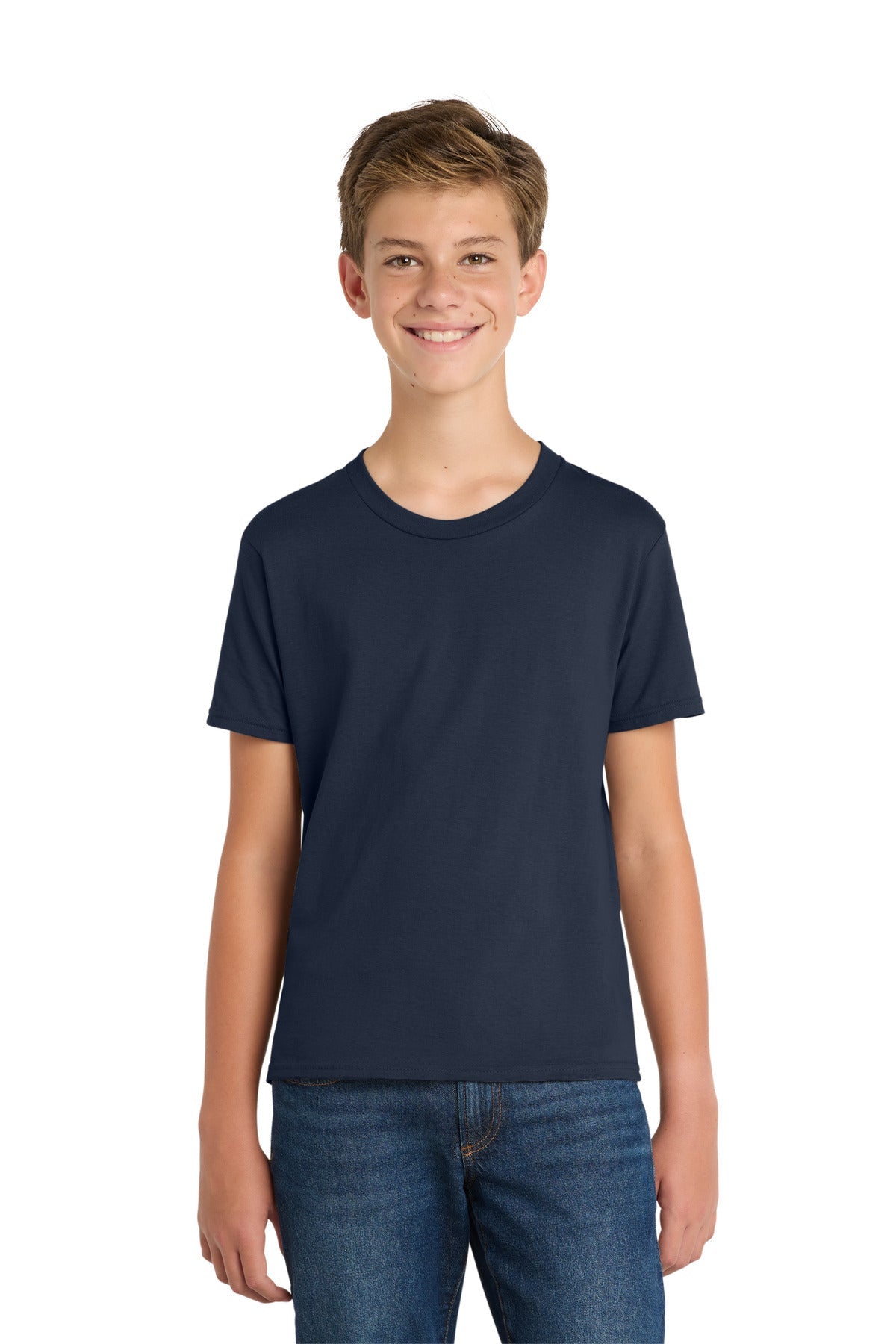 Deep Navy Port & Co Youth Fan Favorite Tee. PC450Y