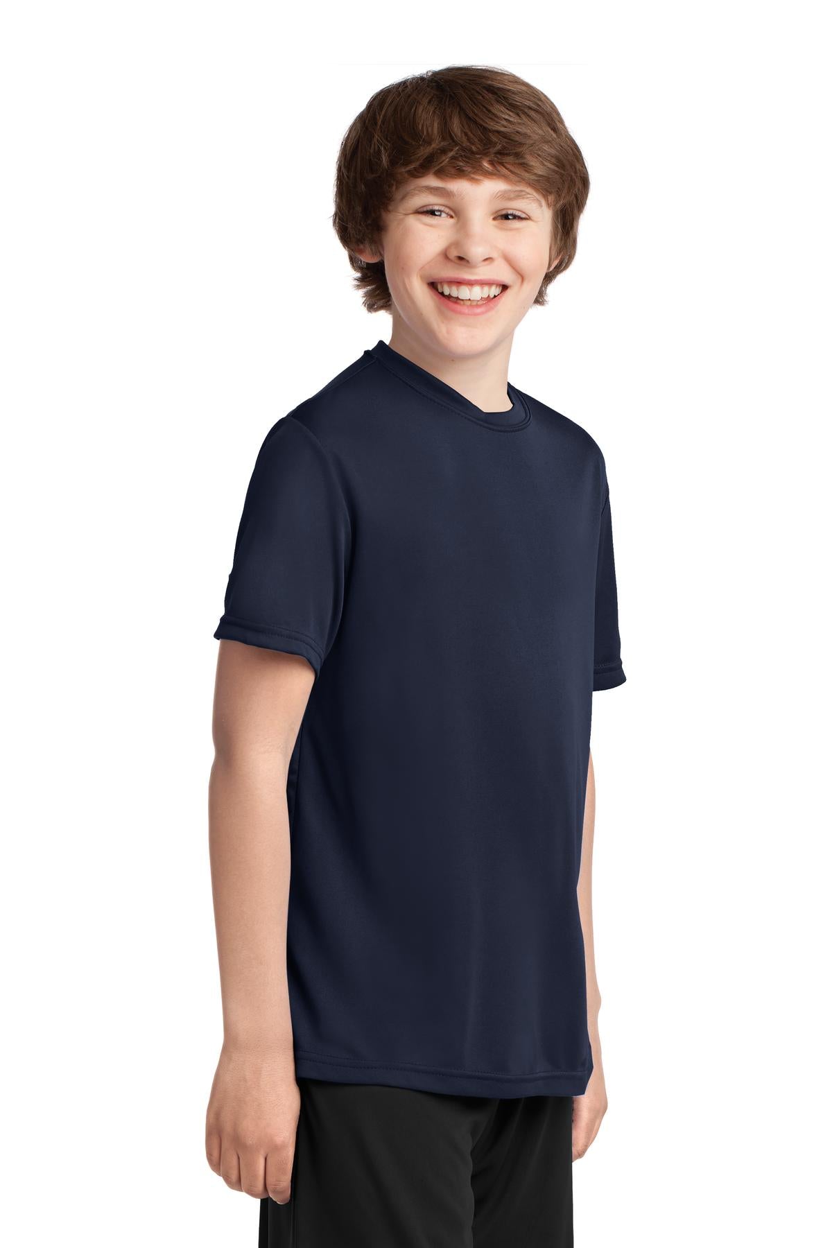 Deep Navy Port & Co Youth Performance Tee. PC380Y