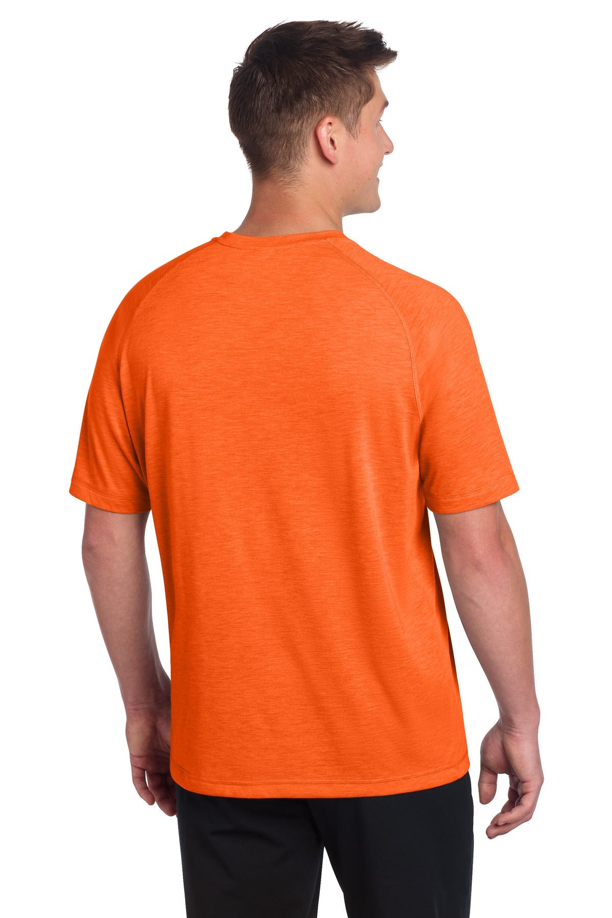 Deep Orange He Sport-Tek PosiCharge Tri-Blend Wicking Raglan Tee. ST400