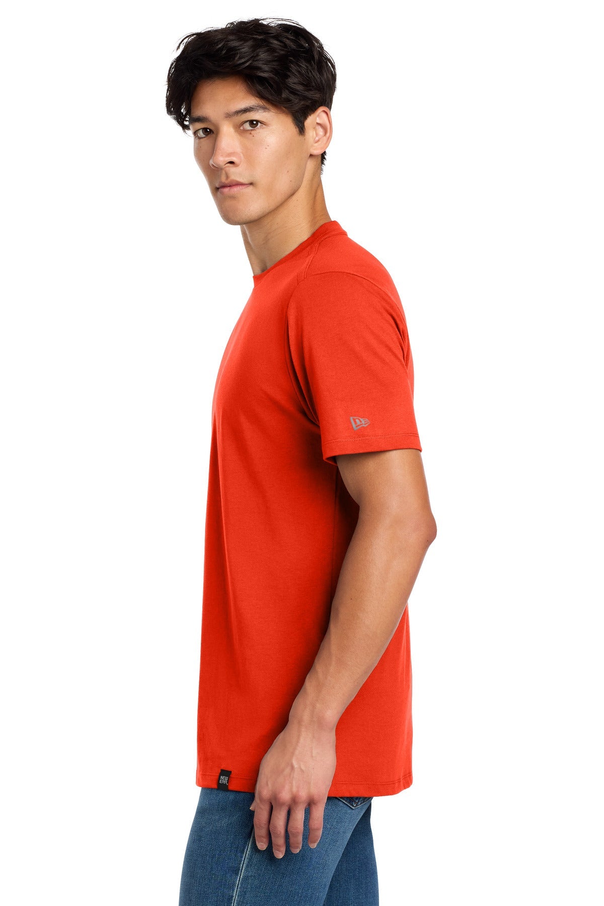 Deep Orange New Era Heritage Blend Crew Tee. NEA100
