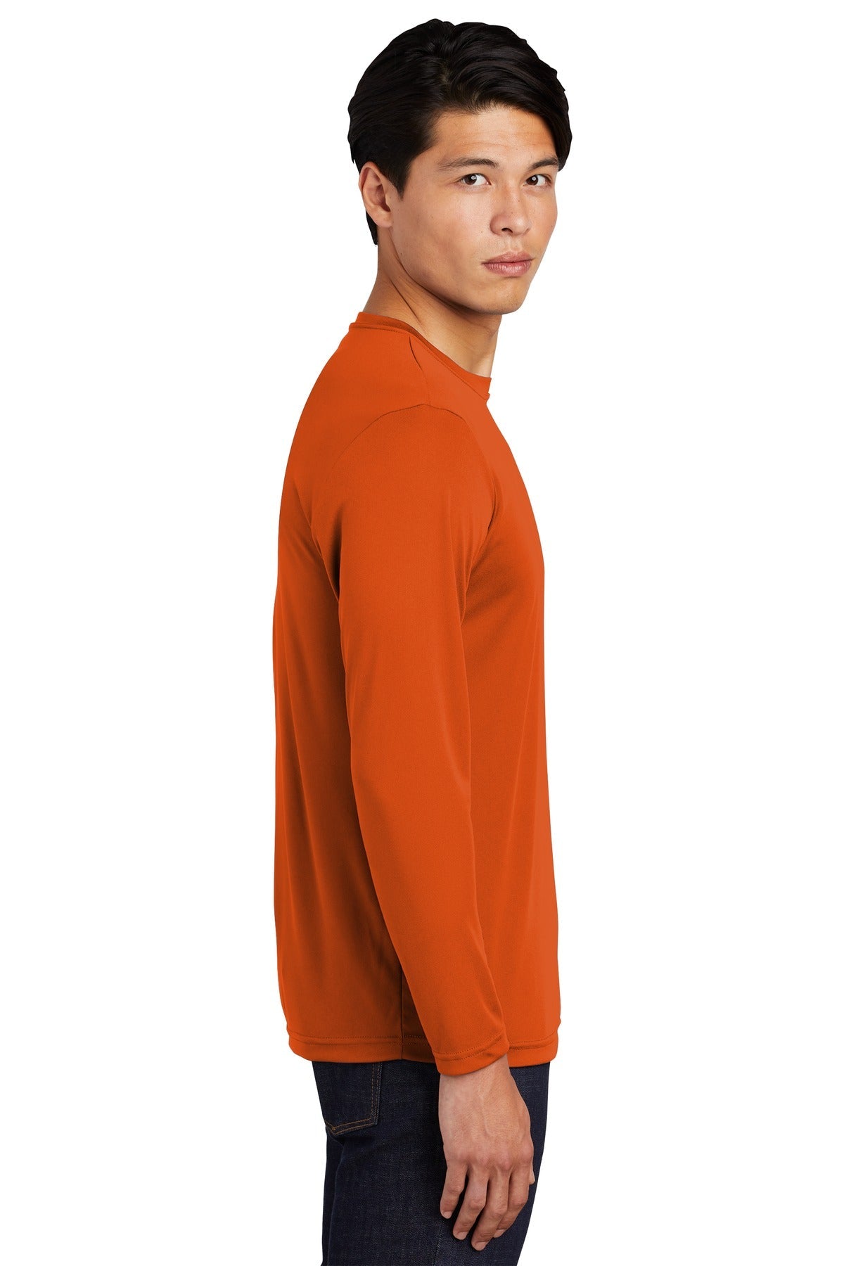 Deep Orange Sport-Tek Long Sleeve PosiCharge Competitor Tee. ST350LS