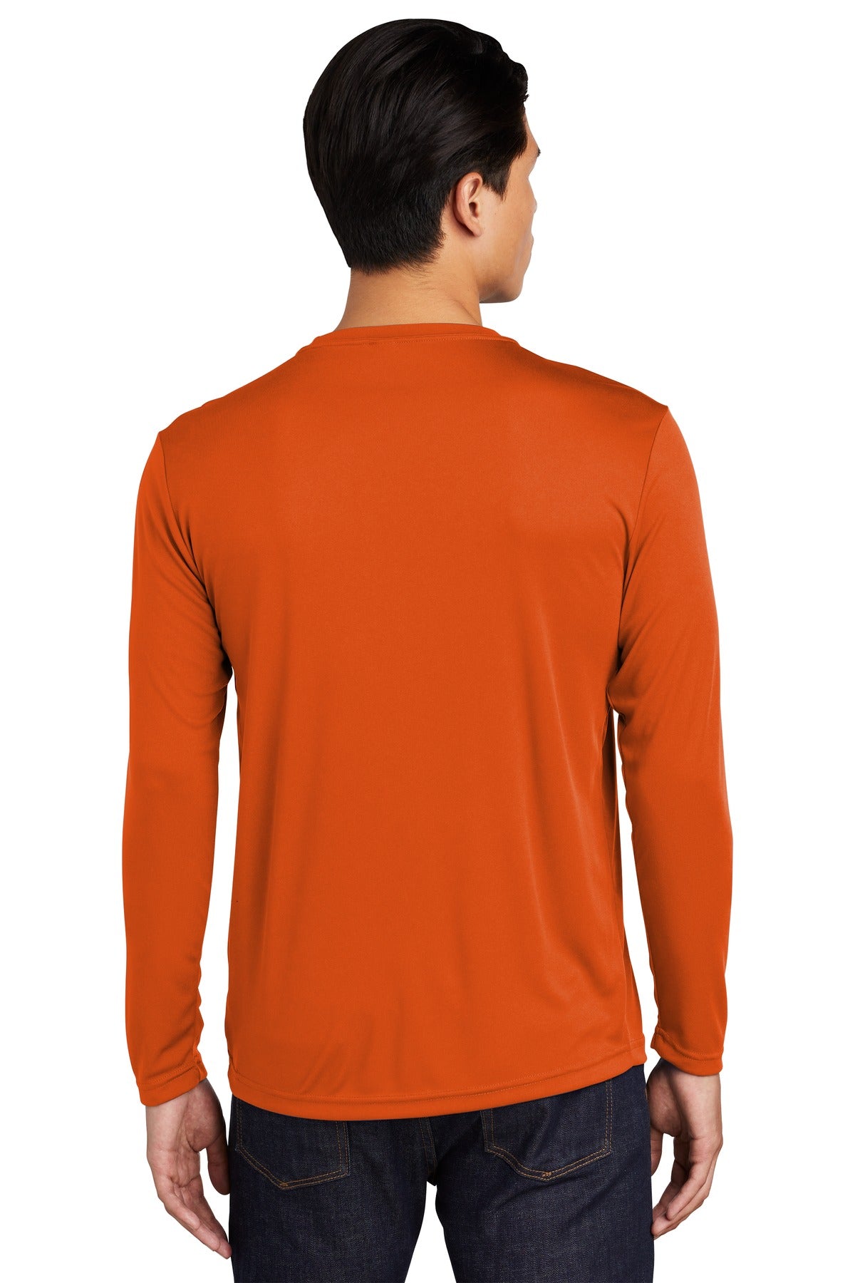 Deep Orange Sport-Tek Long Sleeve PosiCharge Competitor Tee. ST350LS